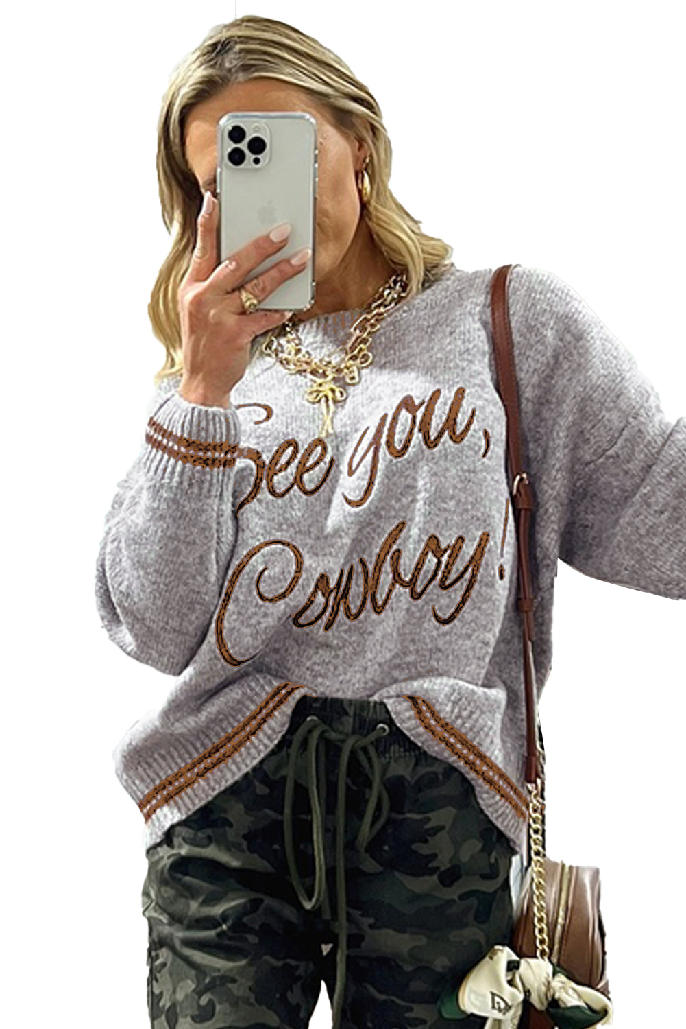 See You Cowboy Embroidered Sweater