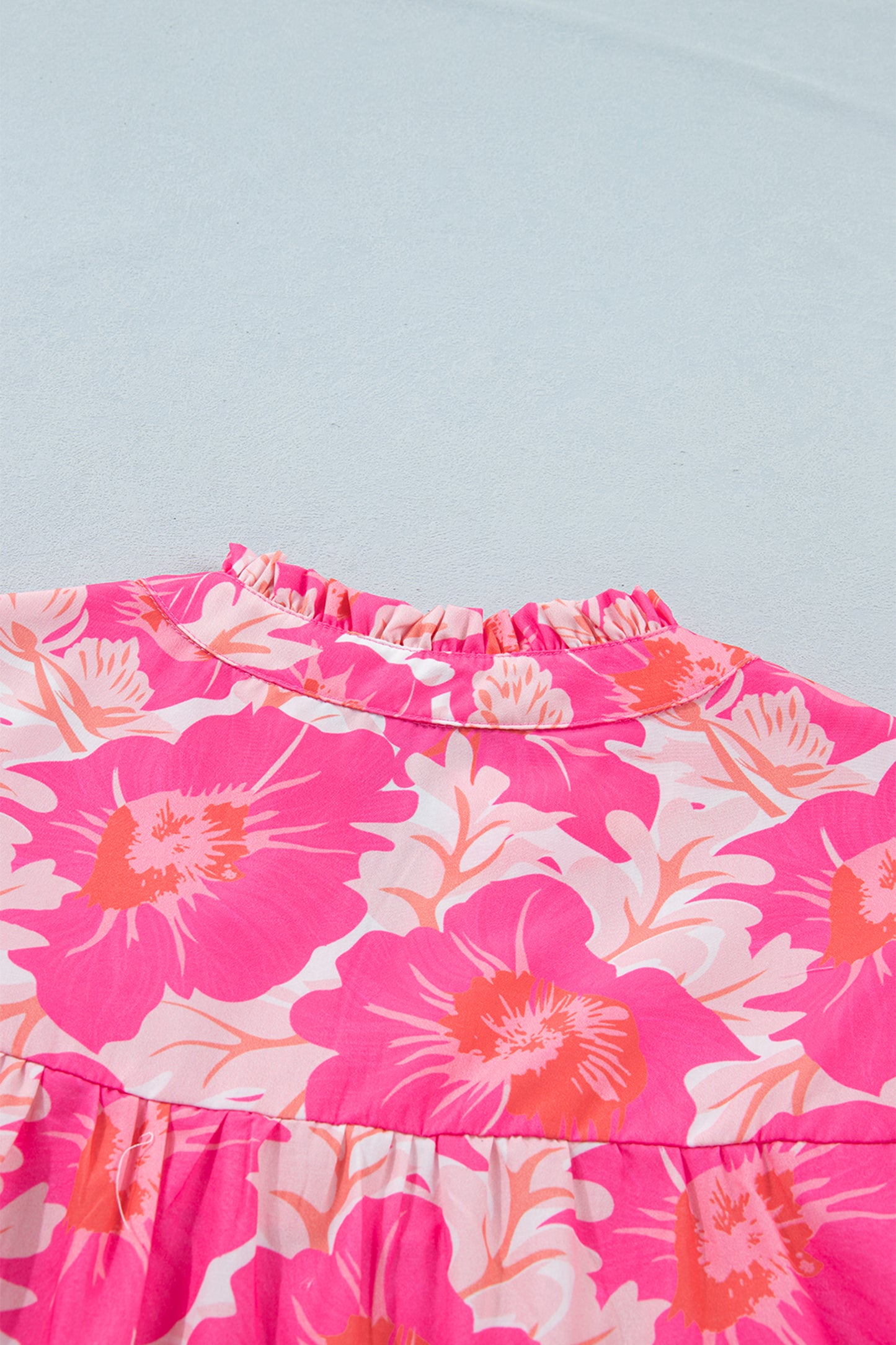 Bubble Sleeve Floral Blouse