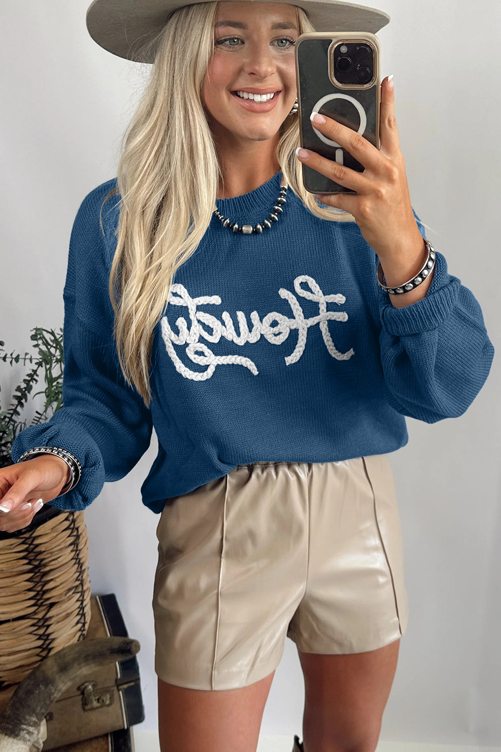 Dusk Blue Howdy Sweater
