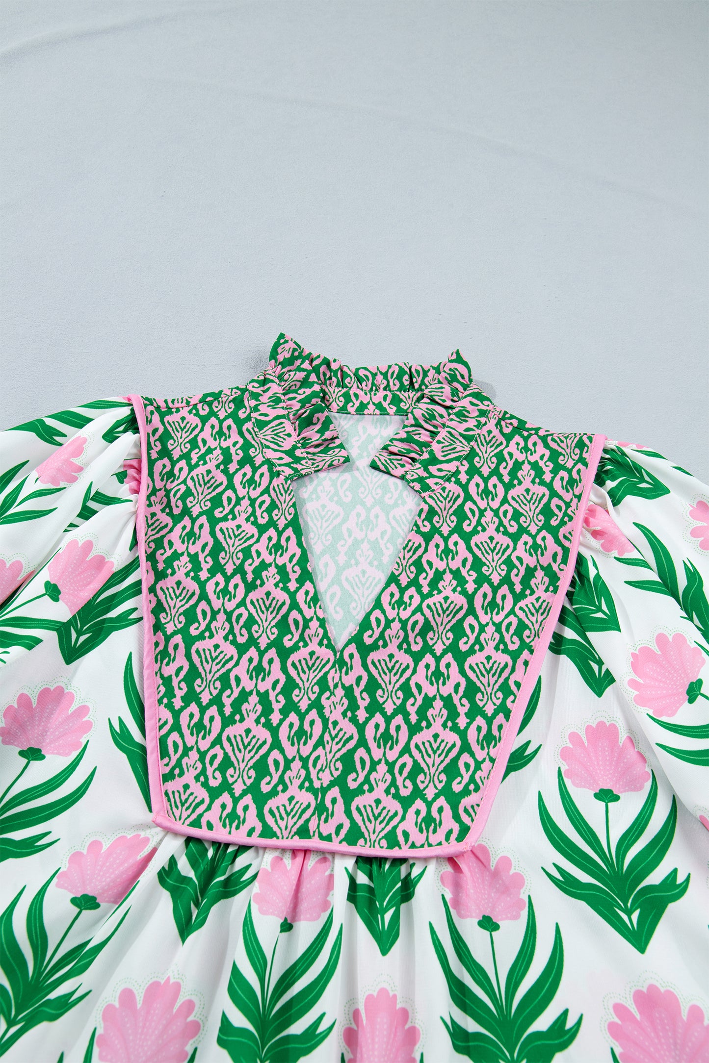Green Floral Blouse