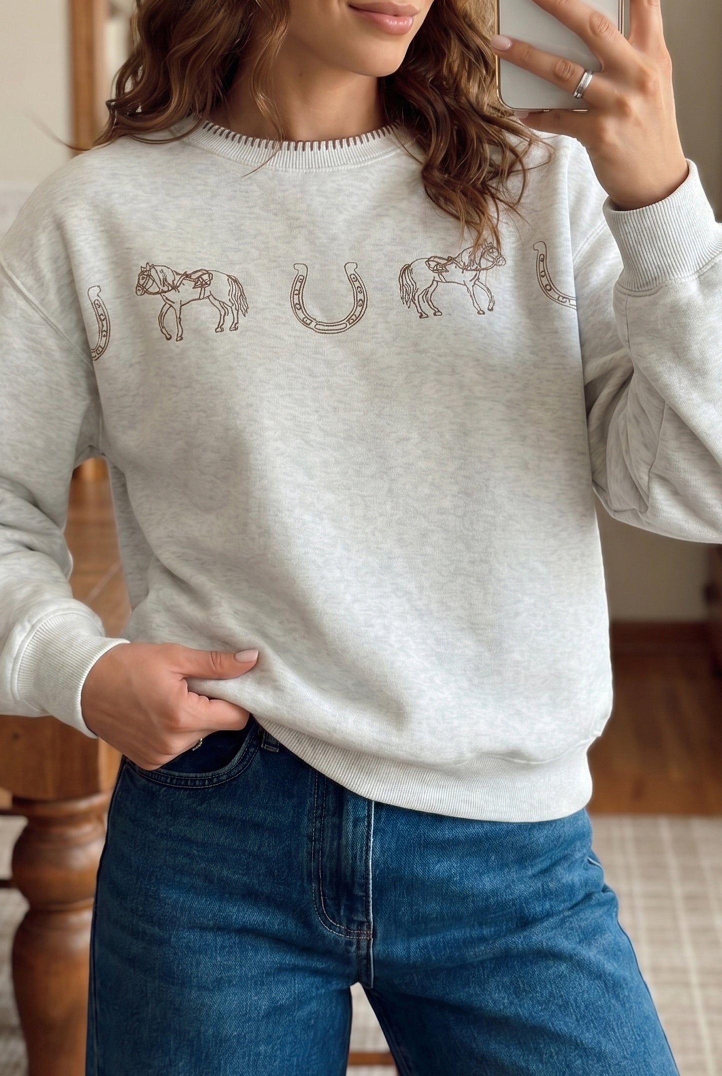 Western Embroidered Sweatshirt