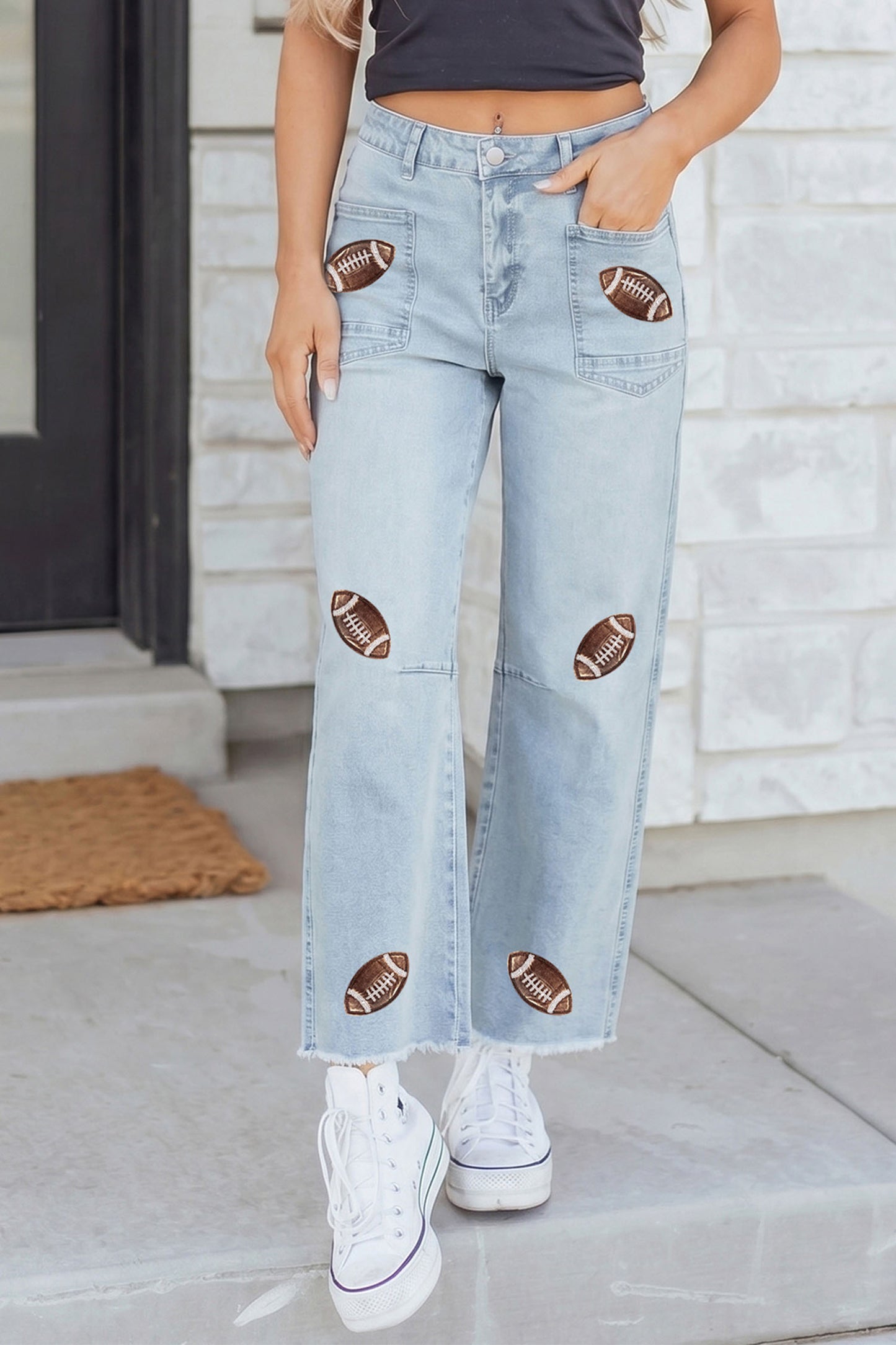 Sequin Football Jeans