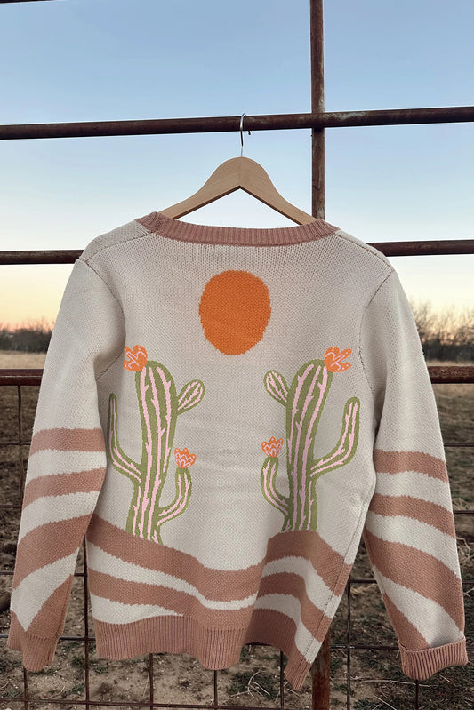 Apricot Cactus Cardigan  - Plus