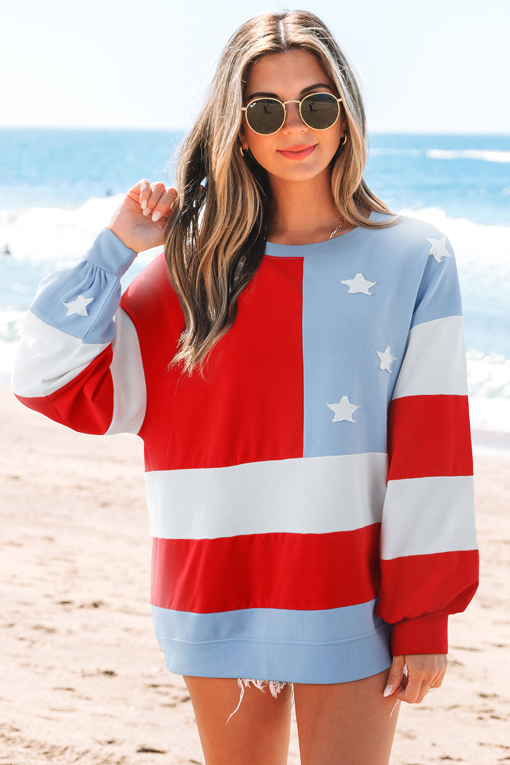 American Flag Pullover Sweatshirt