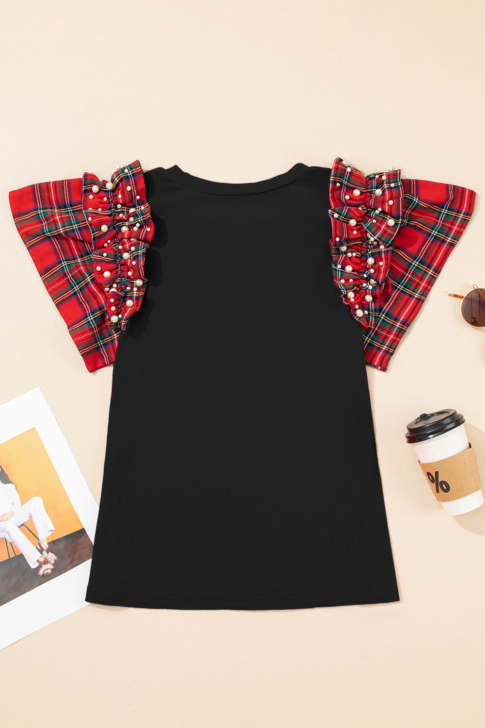 Plaid and Pearl Christmas Shirt
