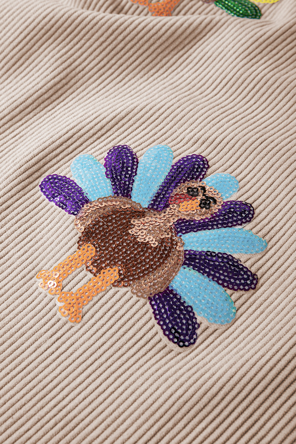 Sequin Turkey Corded Baggy Sweatshirt
