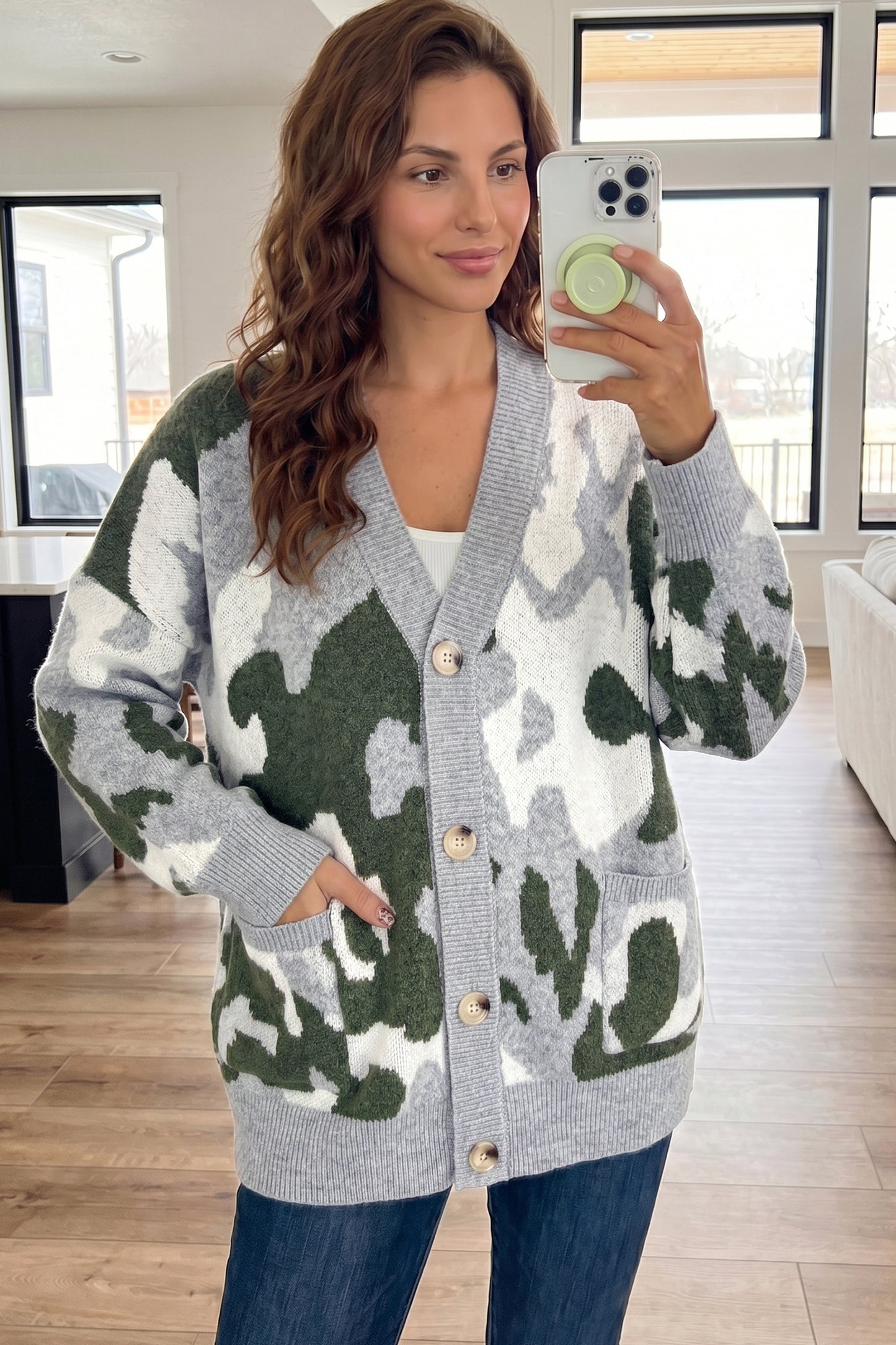 Camouflage Oversized Cardigan