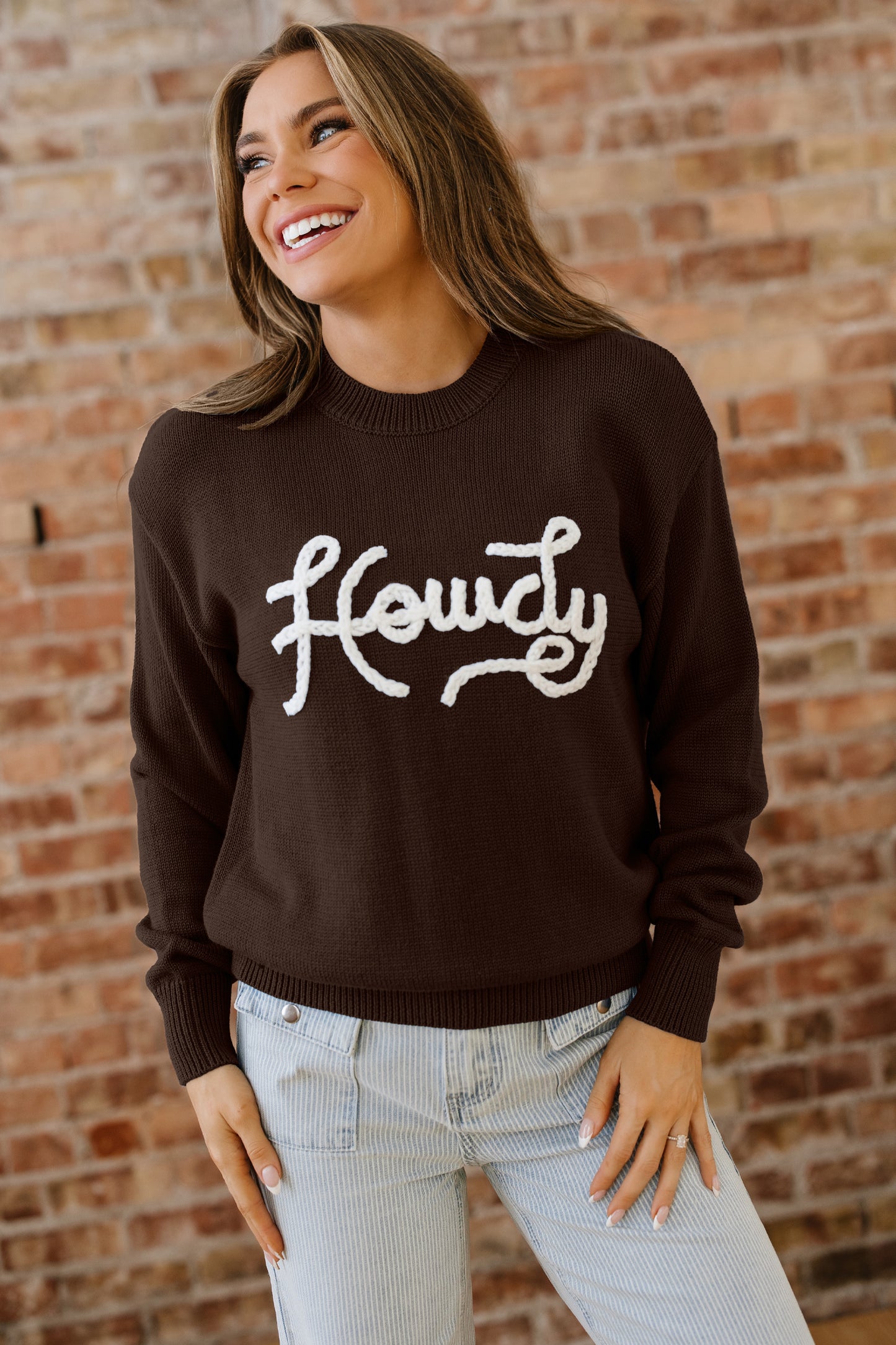 Howdy Embroidered Western Sweater