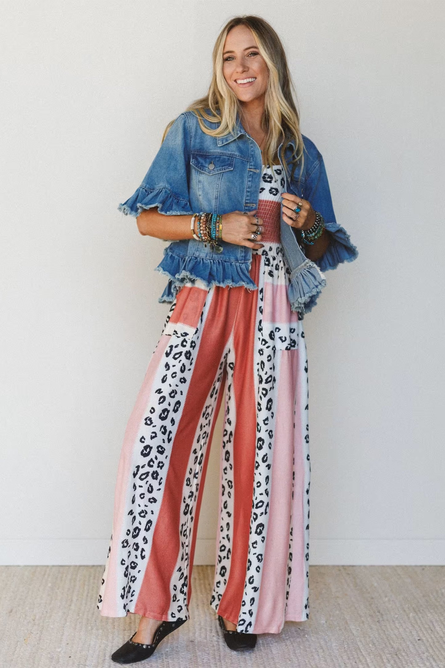 Ruffle Hem Denim Jacket