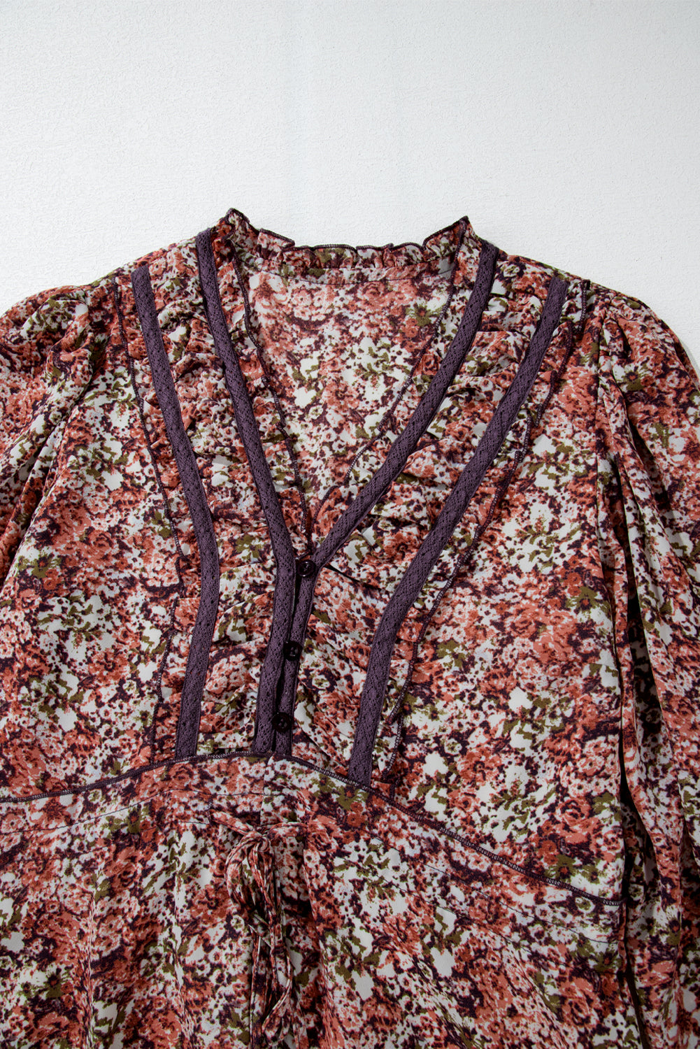 Brown Floral Midi Dress