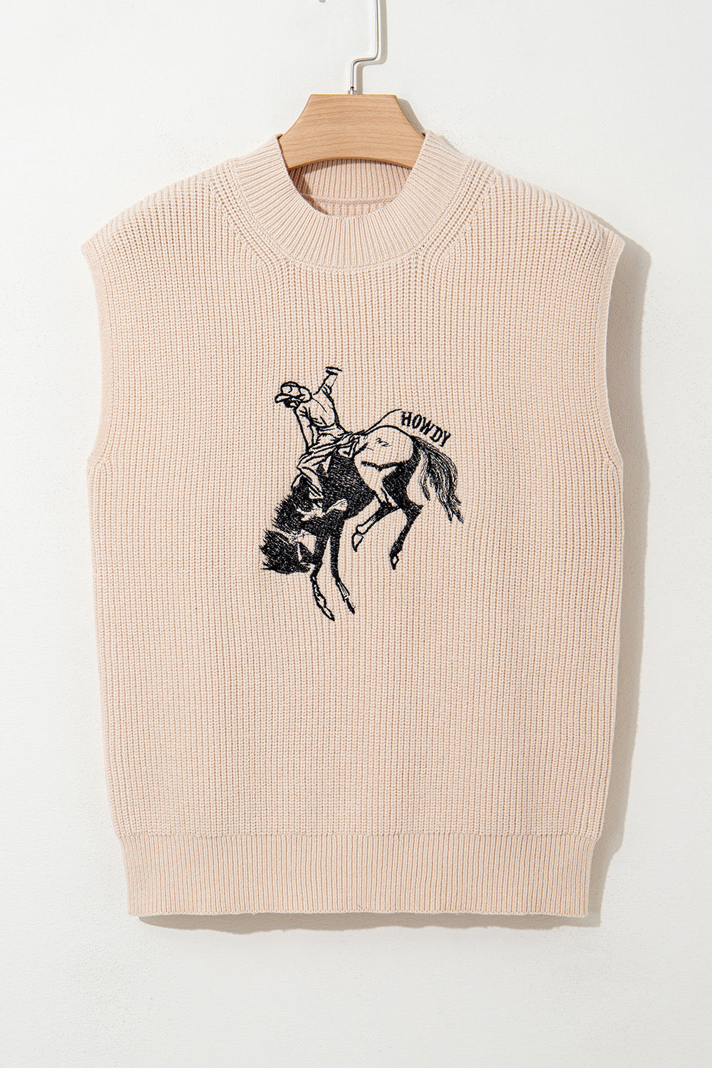 Oatmeal Cowboy Short Sleeve Sweater