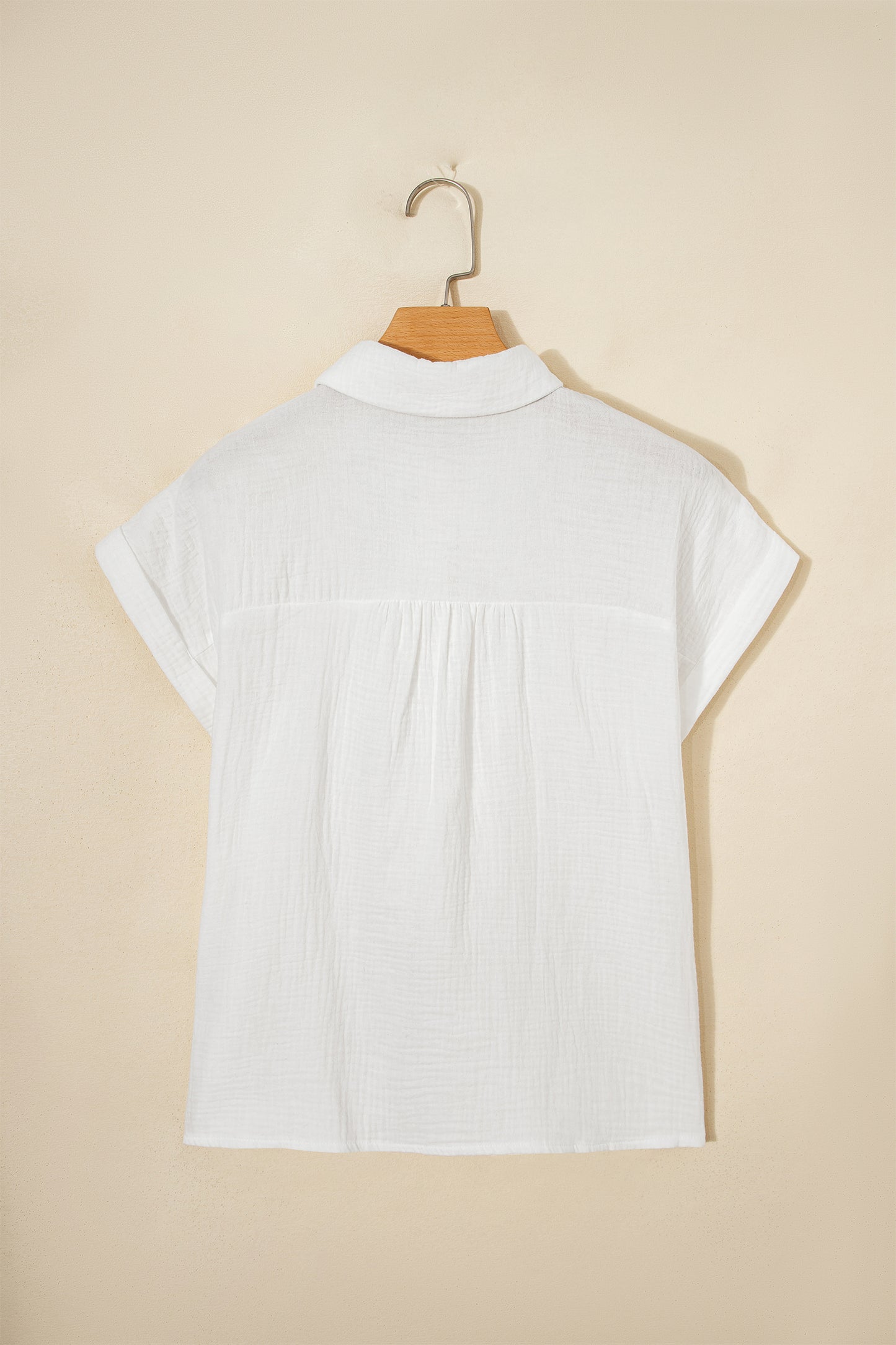 Lace Trim Gauze Shirt