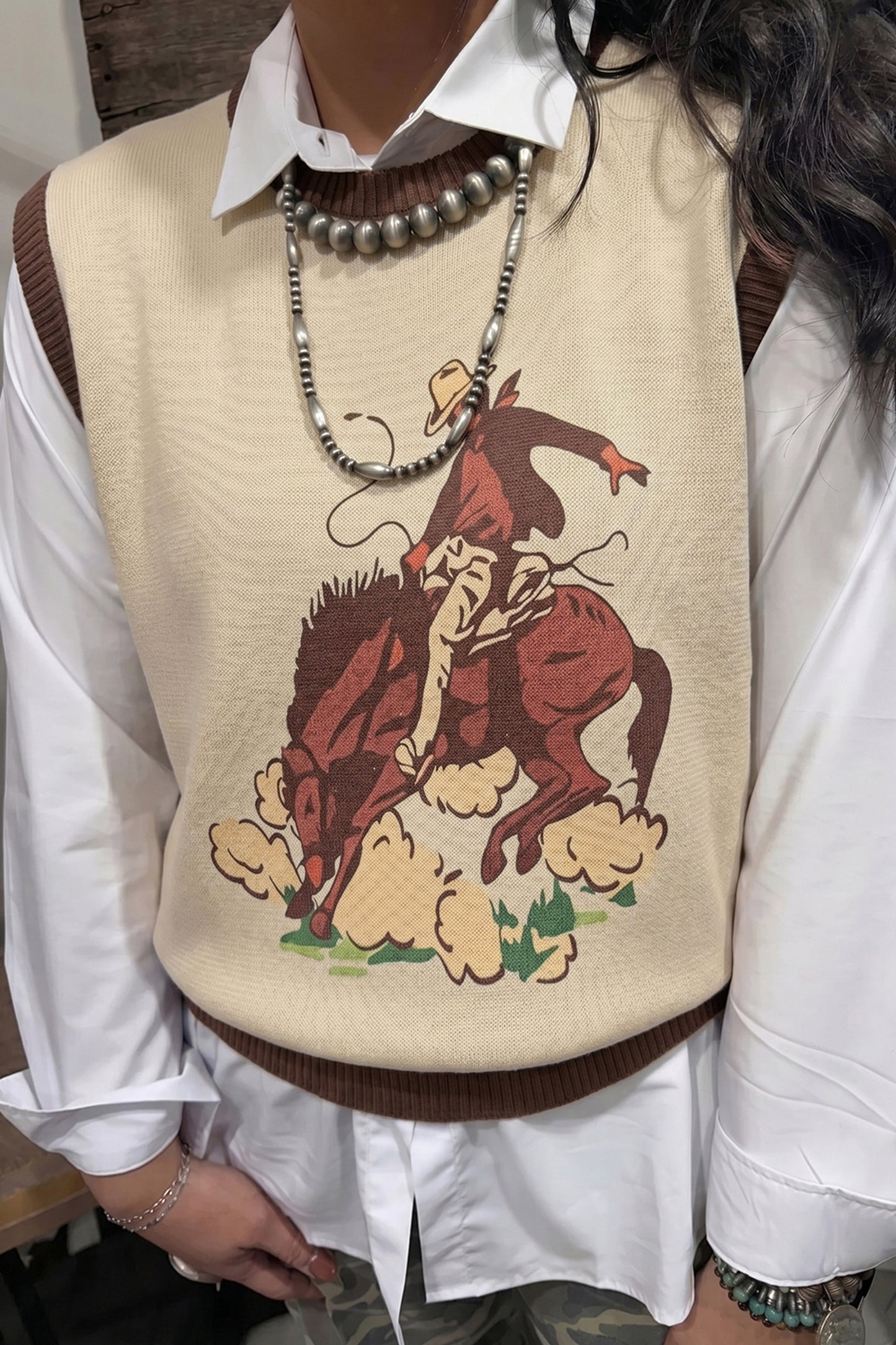 Western Sleeveless Sweater