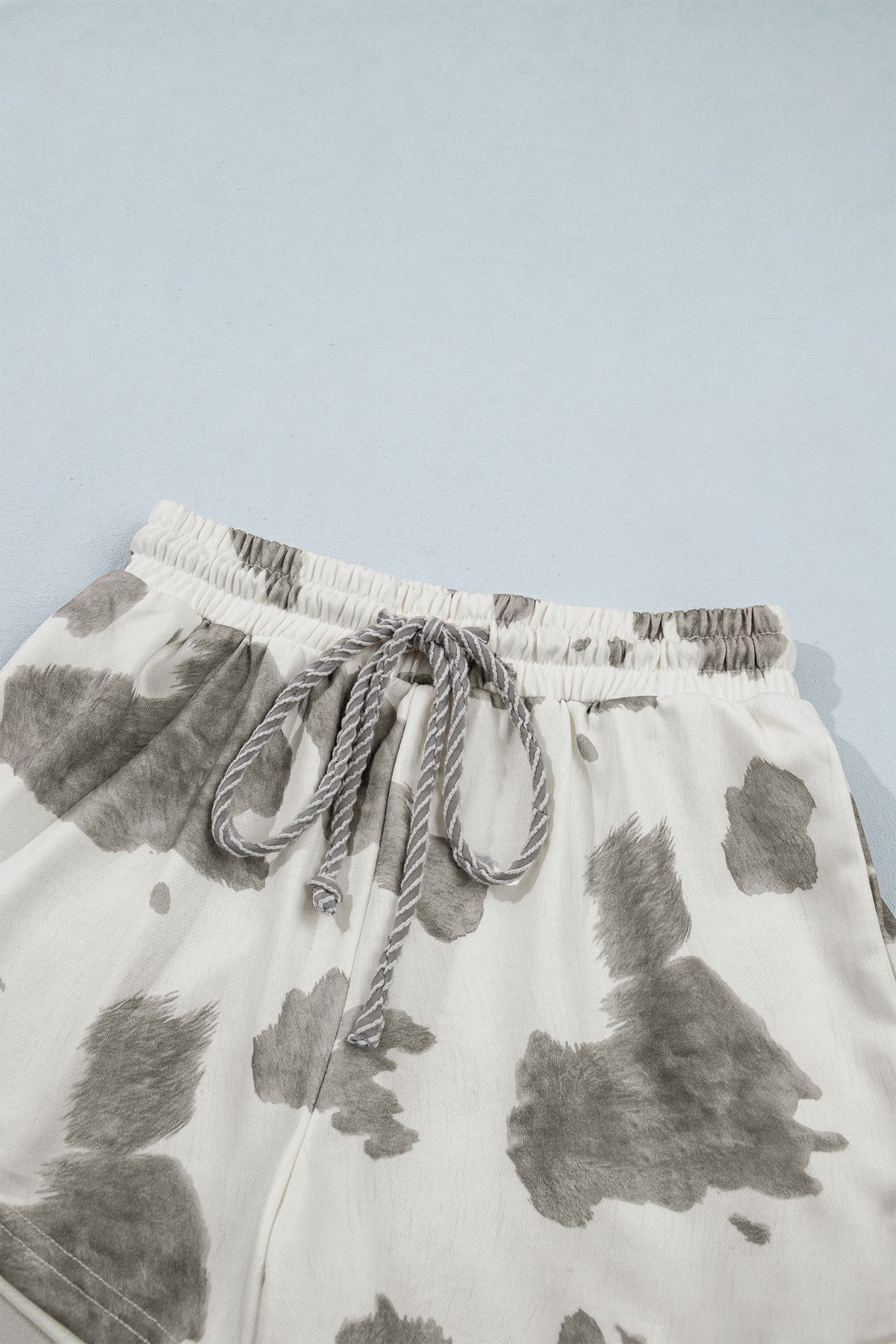 Grey Cow Print Western Two-Piece Set