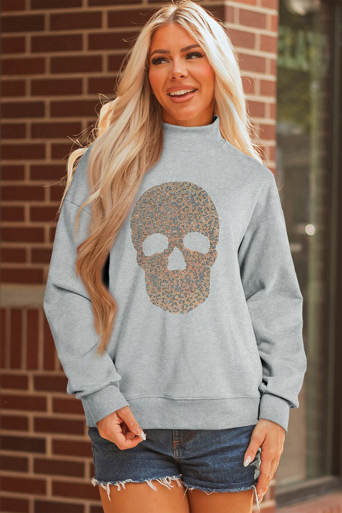 Rhinestone Skull Sweatshirt