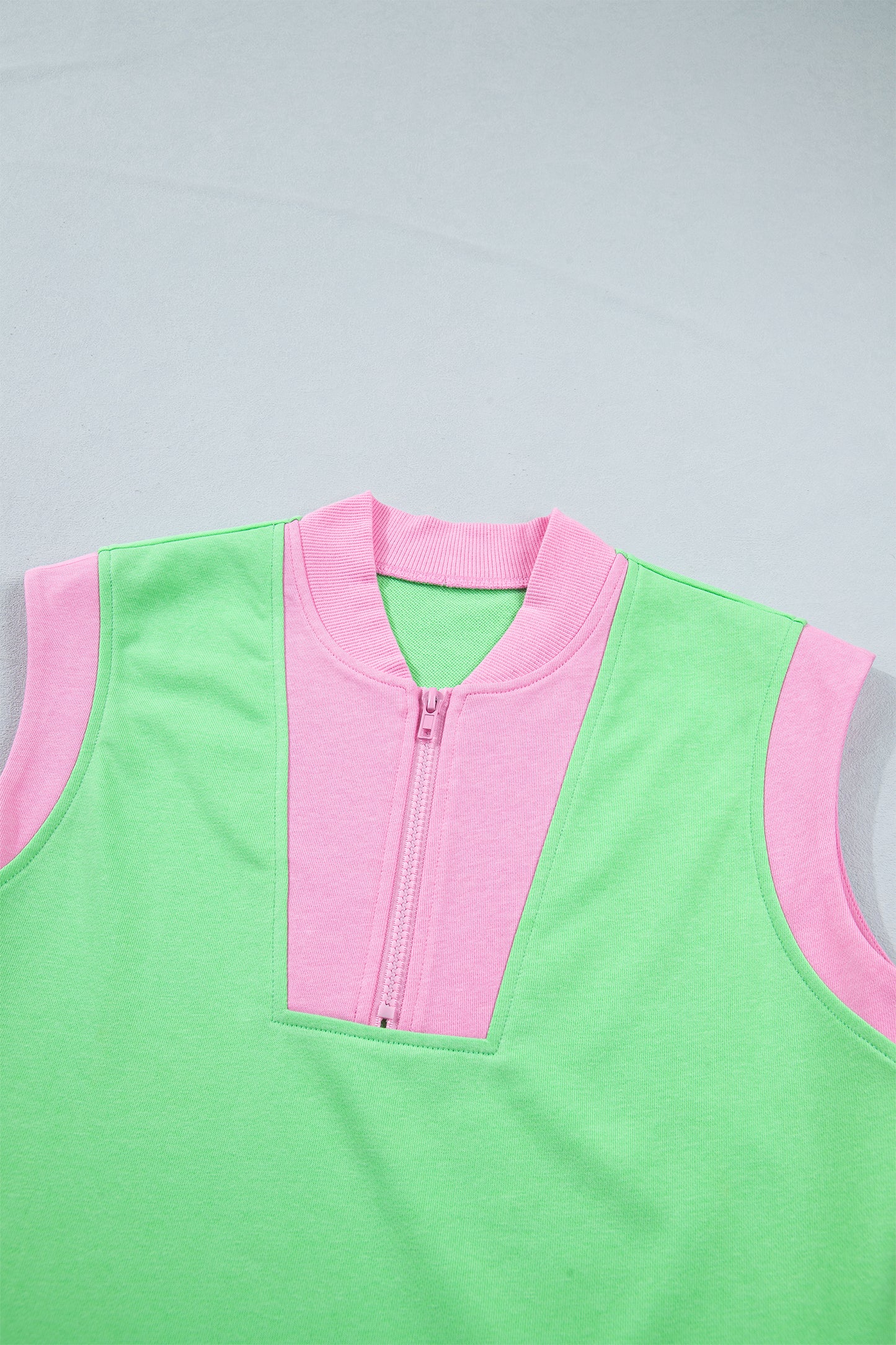 Half Zip Top Athleisure Shorts Set