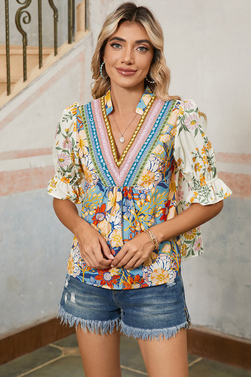 Boho Floral Blouse