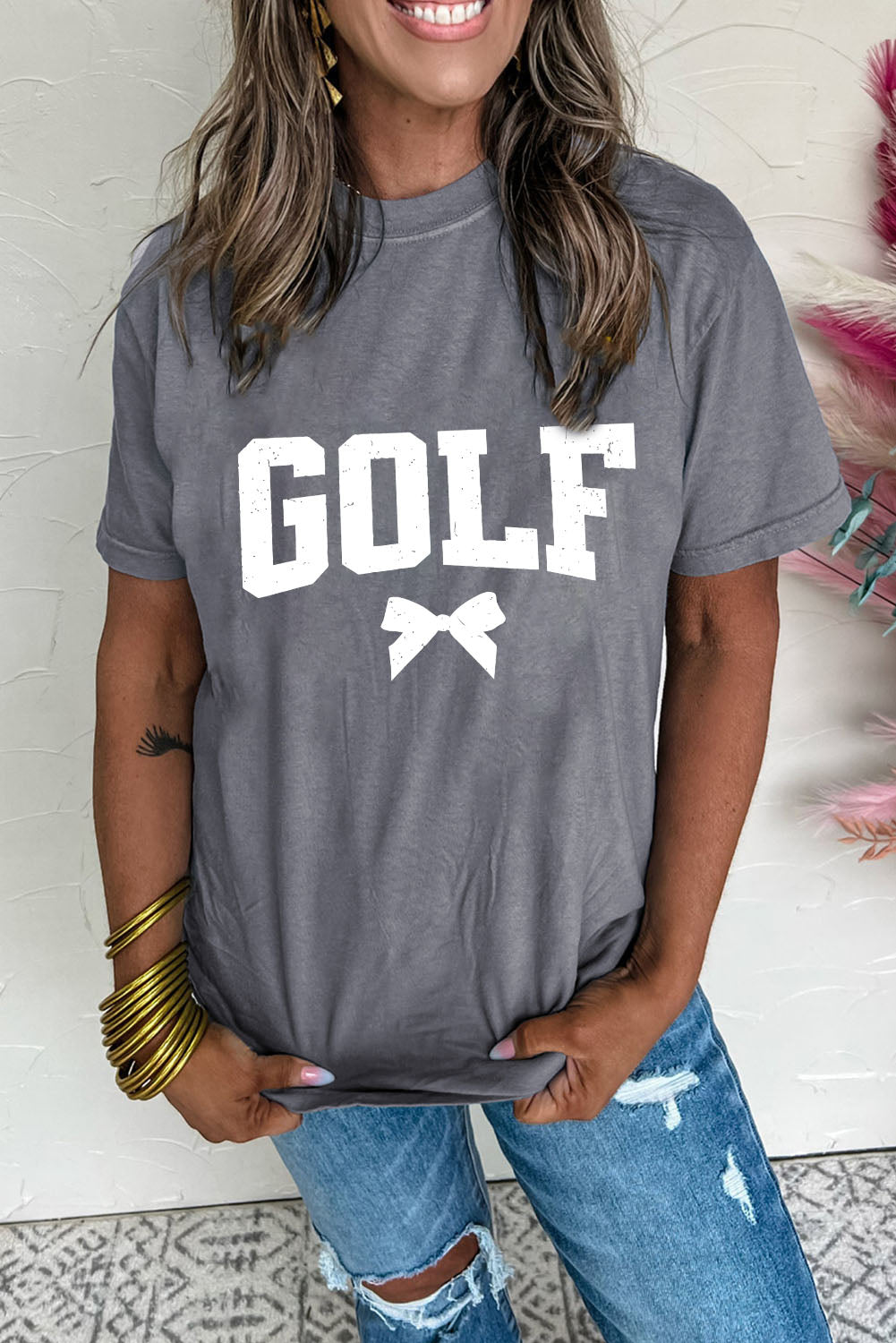 Gray Vintage Golf T Shirt
