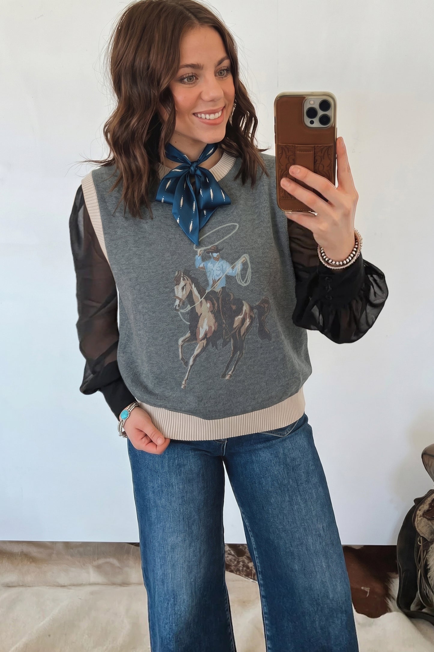 Western Sleeveless Sweater