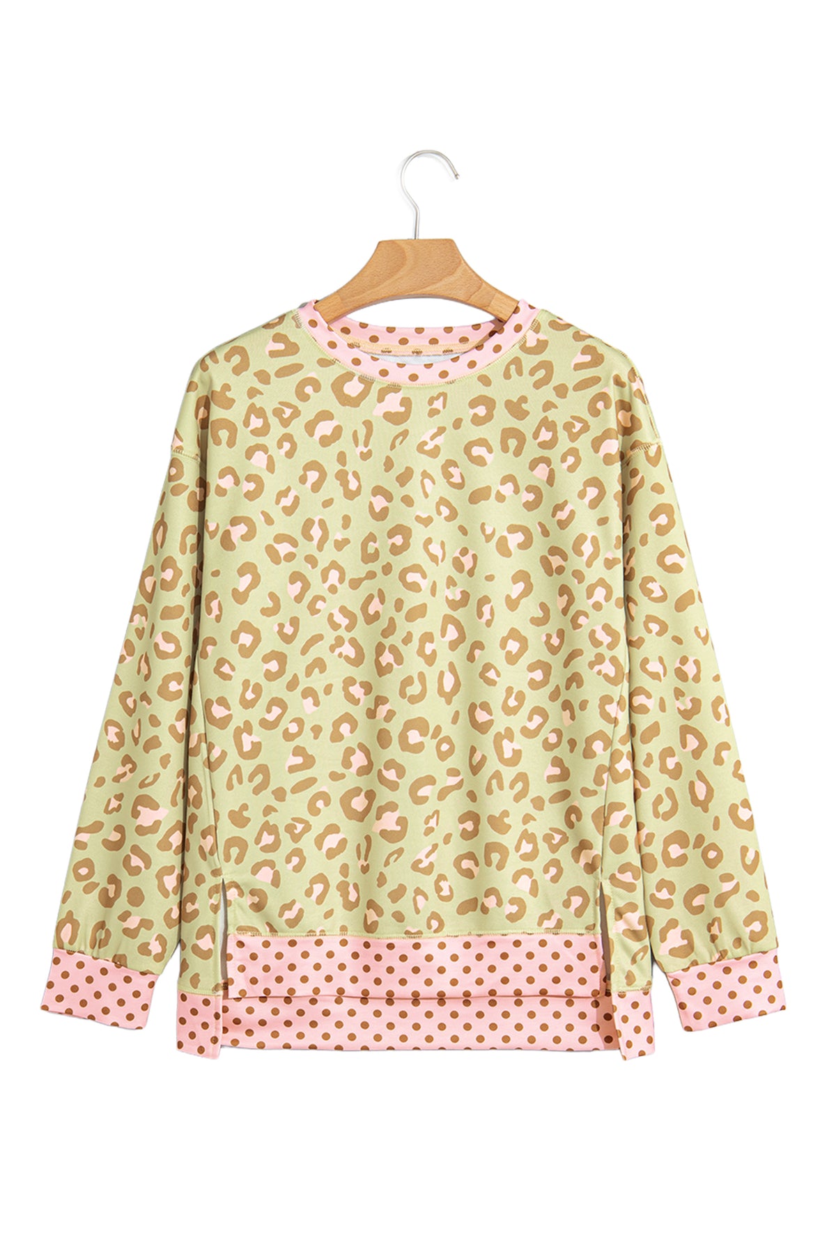 Leopard Polka Dot Trim Top