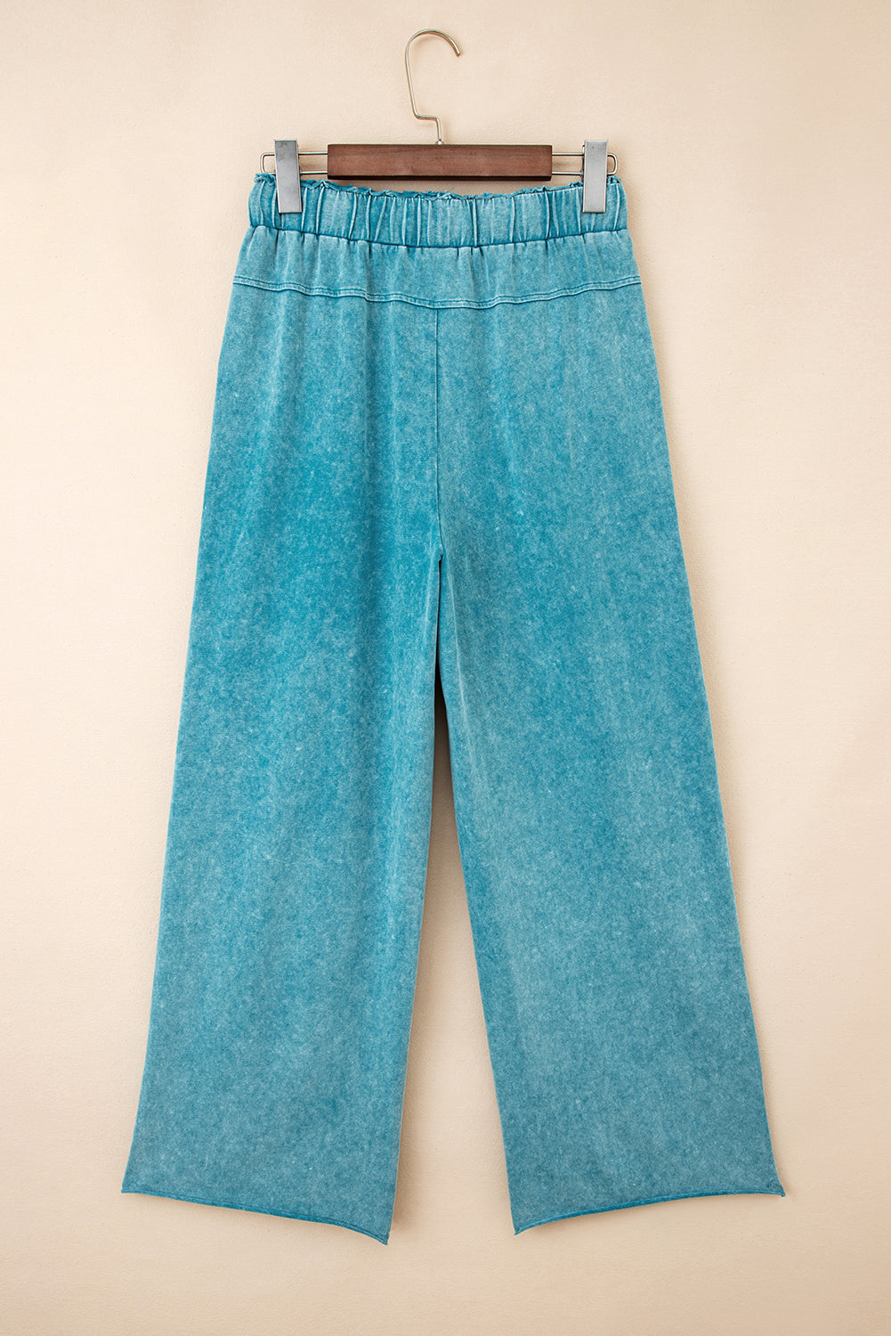 Teal Mineral Wash Wide Leg Pants