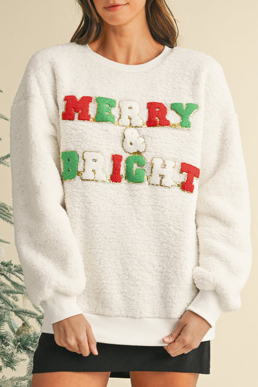 Merry & Bright Fuzzy Sweatshirt