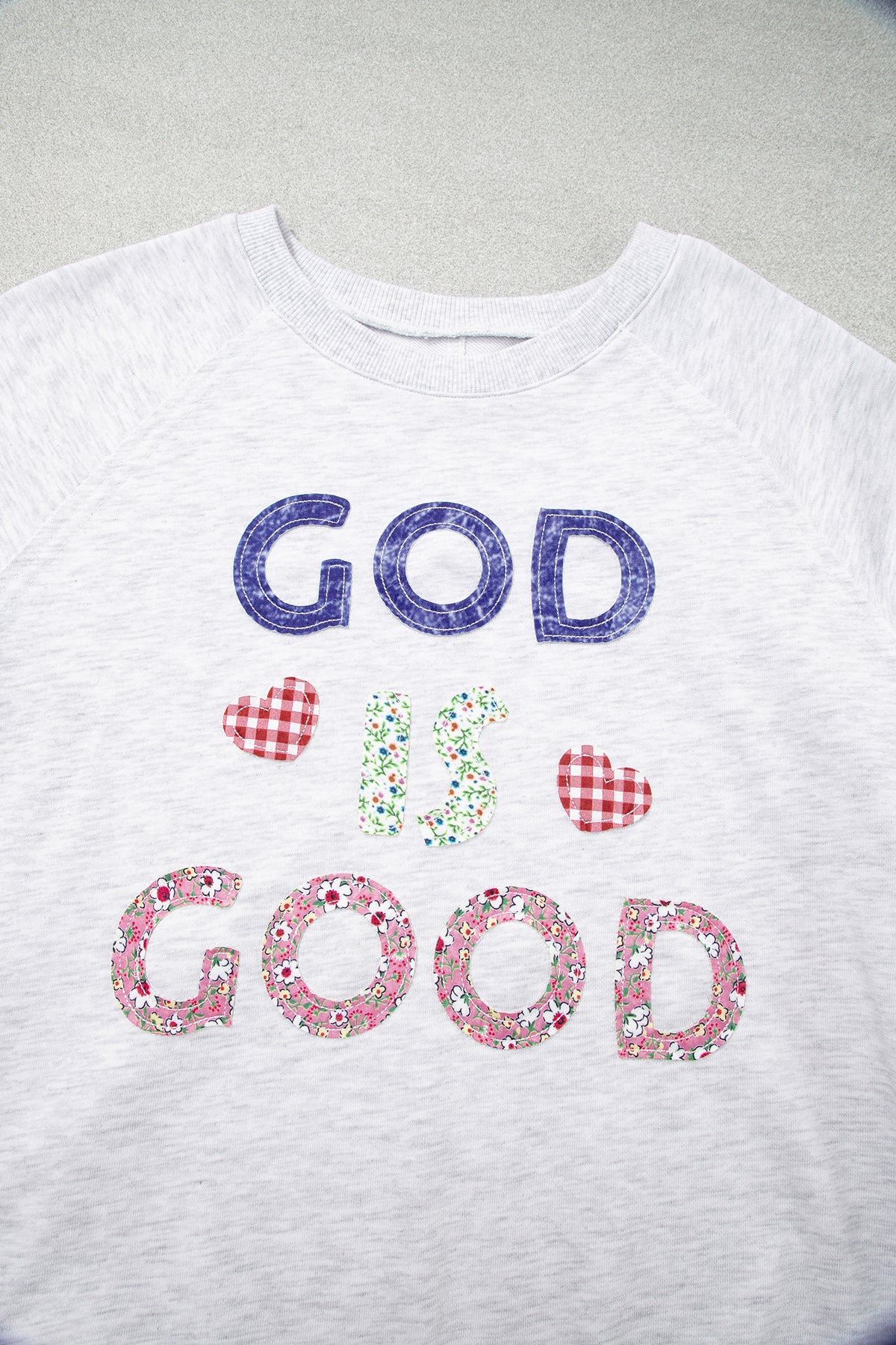 GOD IS GOOD Patchwork Applique Top