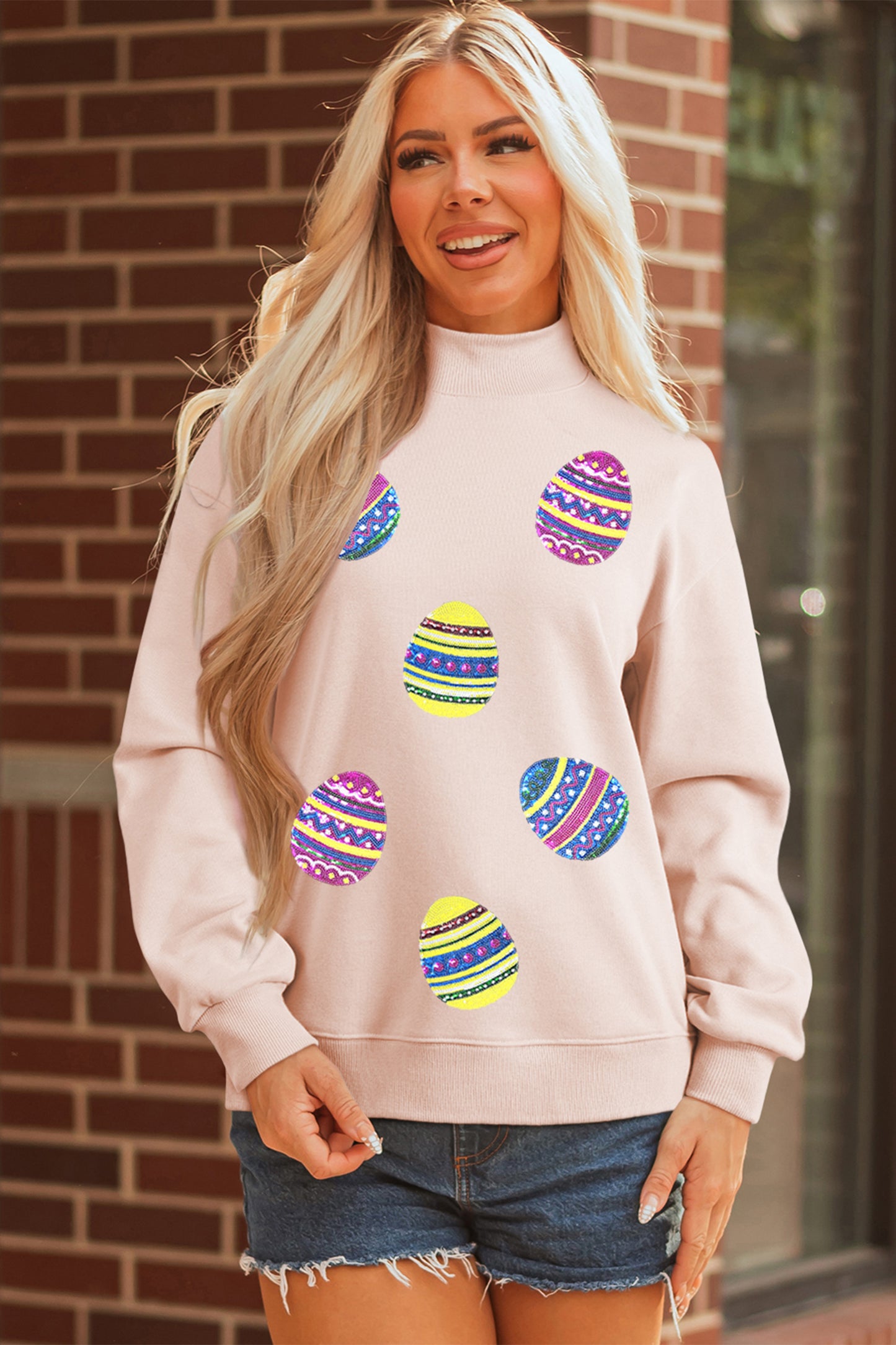 Sequin Easter Egg Sweatshirt