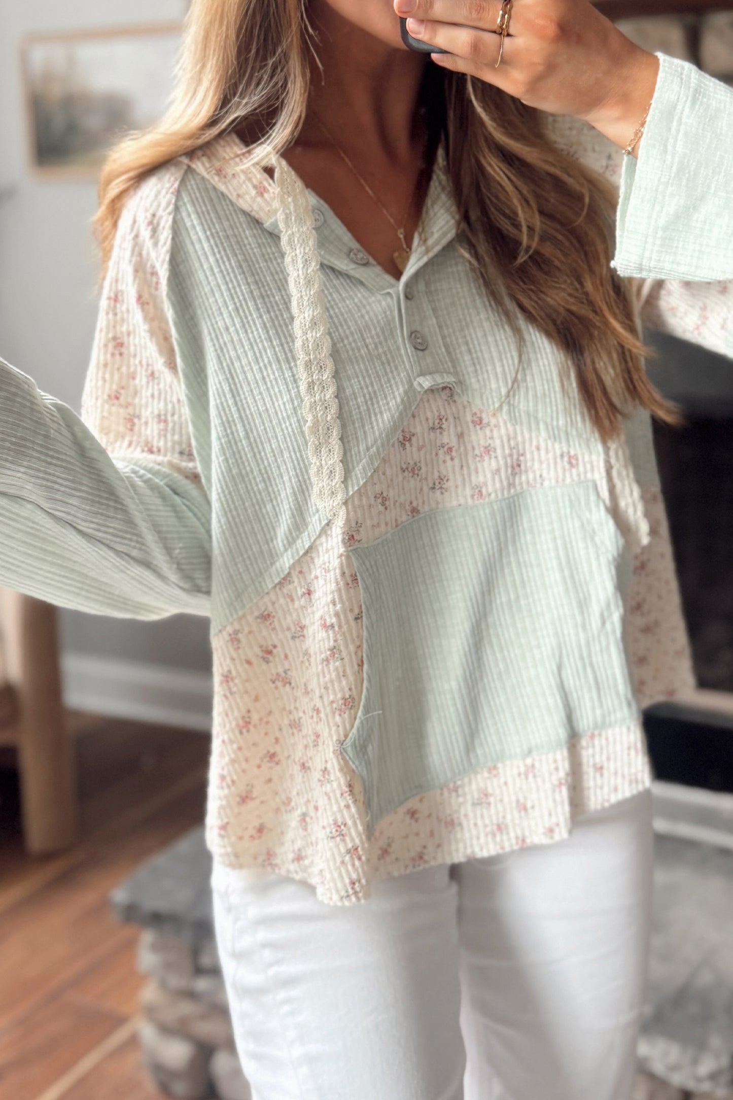 Floral Patchwork Hoodie