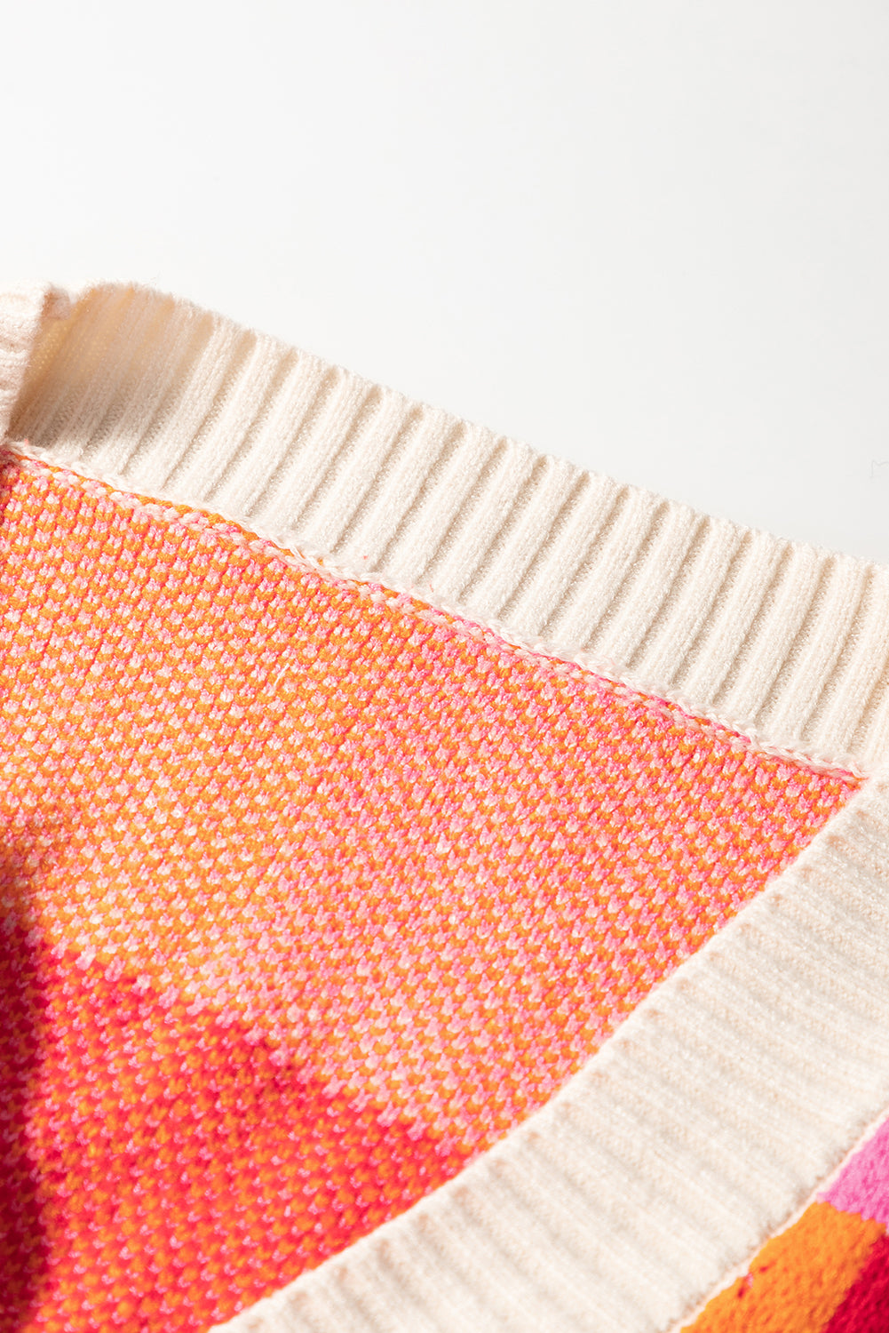 Bright Checkered Open Front Cardigan