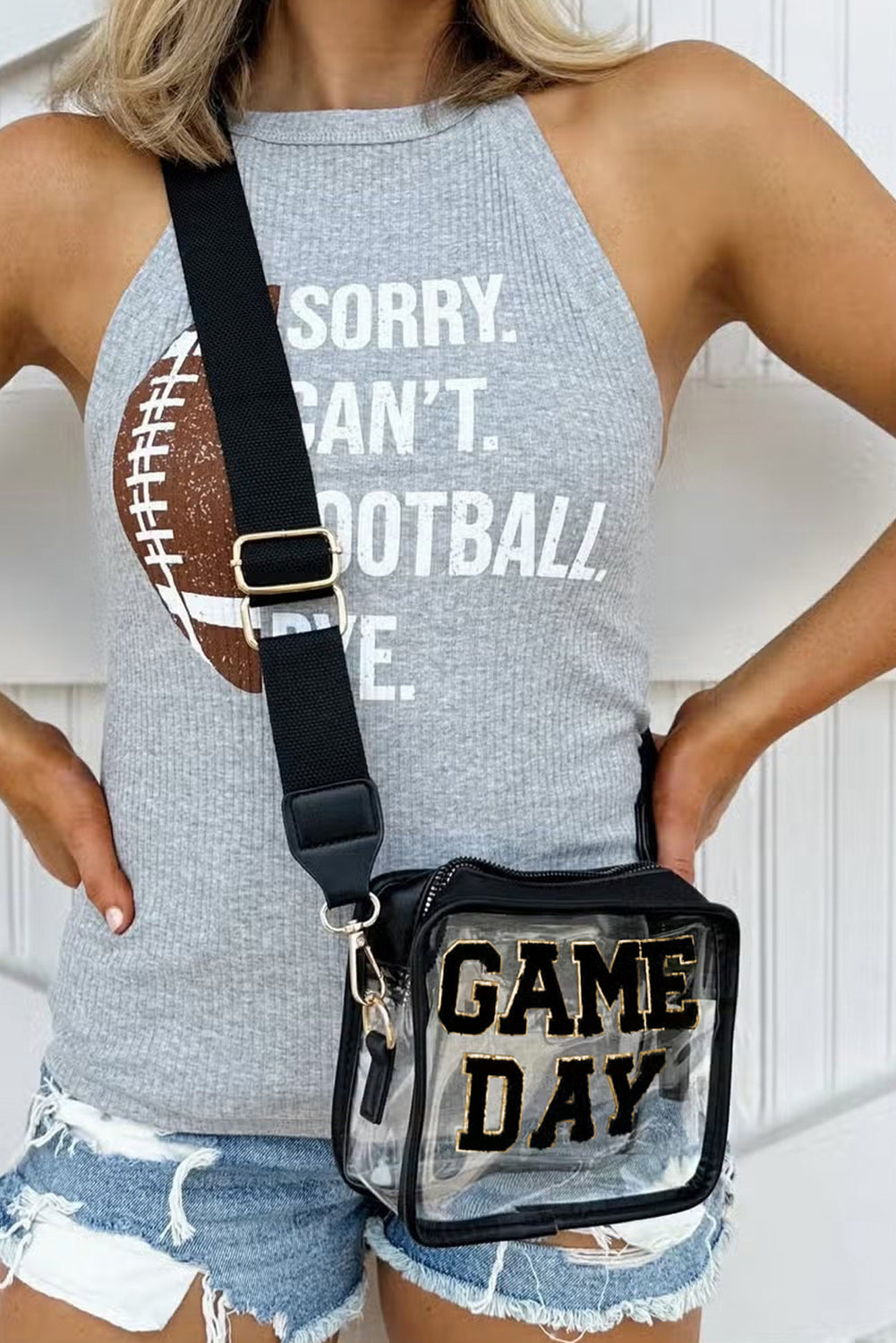 Clear PVC GAMEDAY Crossbody Bag
