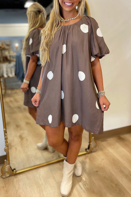Brown Polka Dot Dress