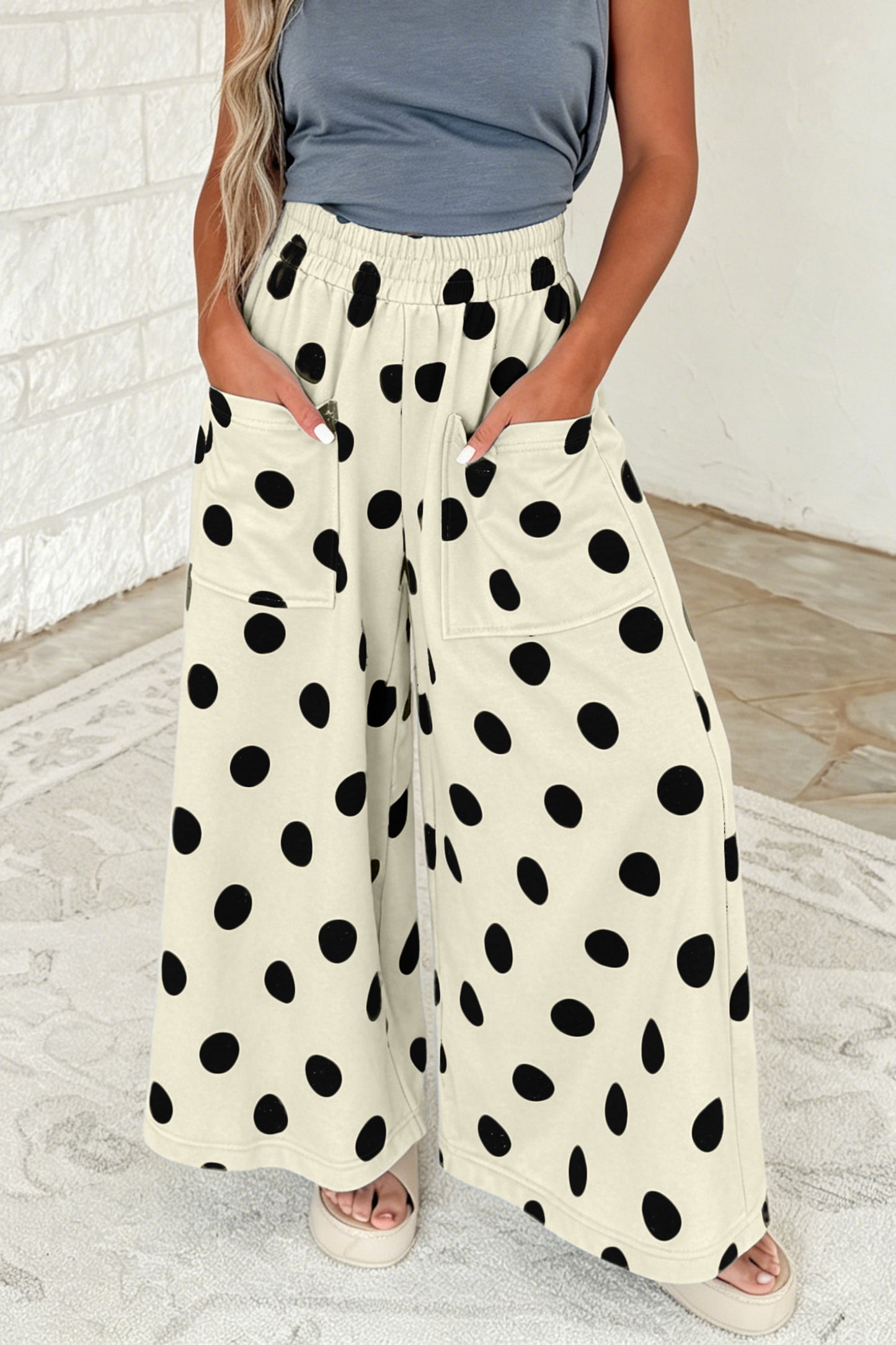 Polka Dot Wide Leg Pants