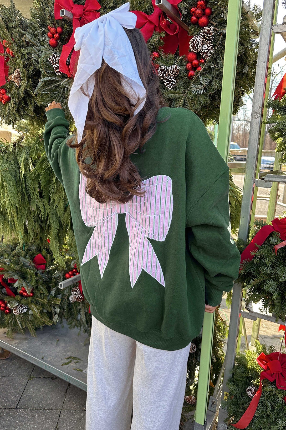 Striped Bow Sweatshirt