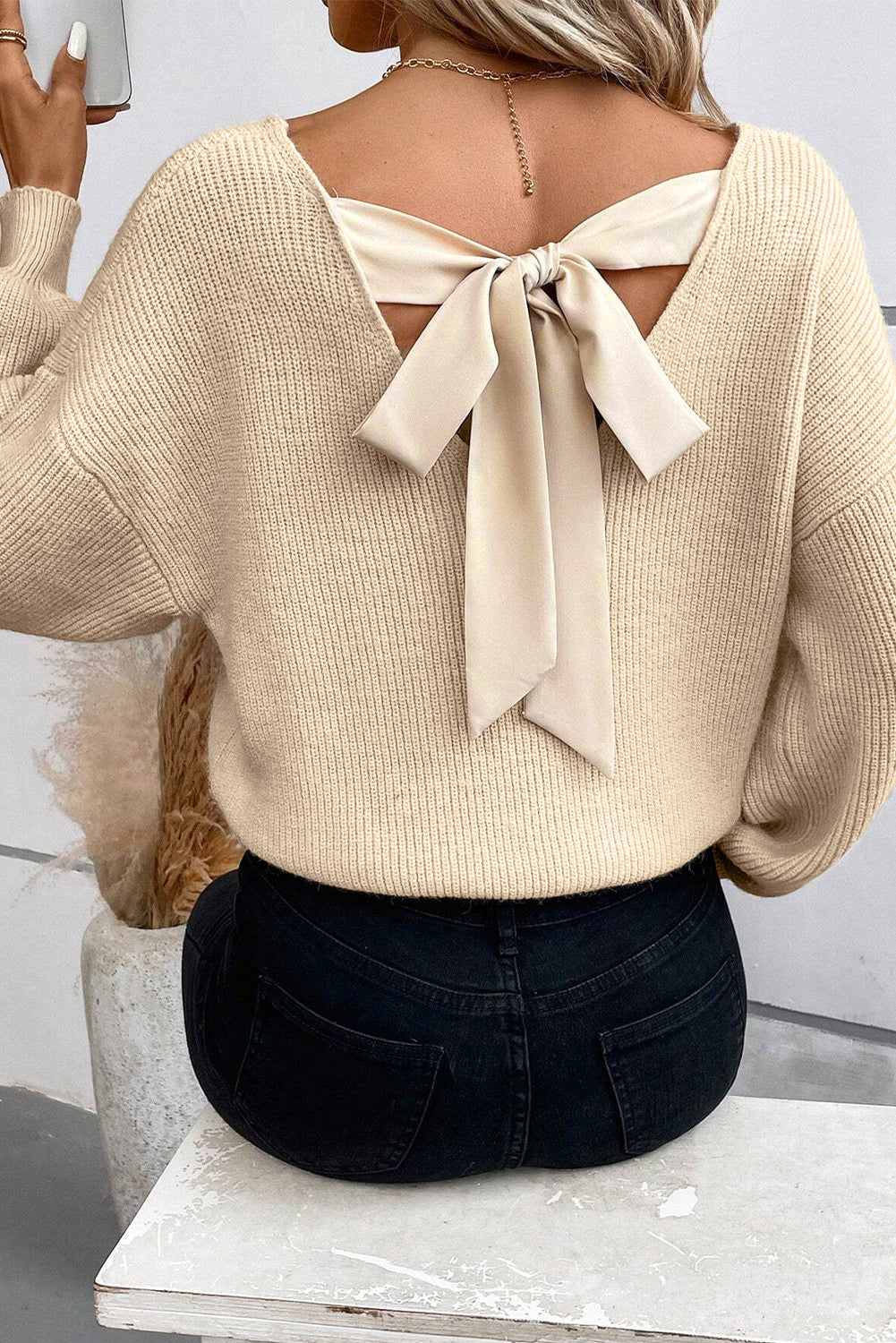 Bow Back Sweater