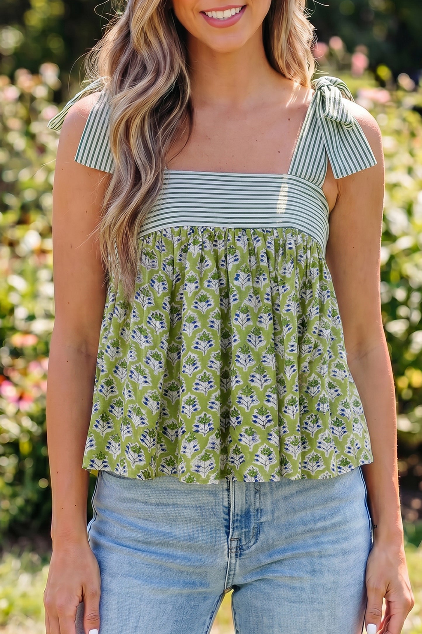 Boho Floral Babydoll Top
