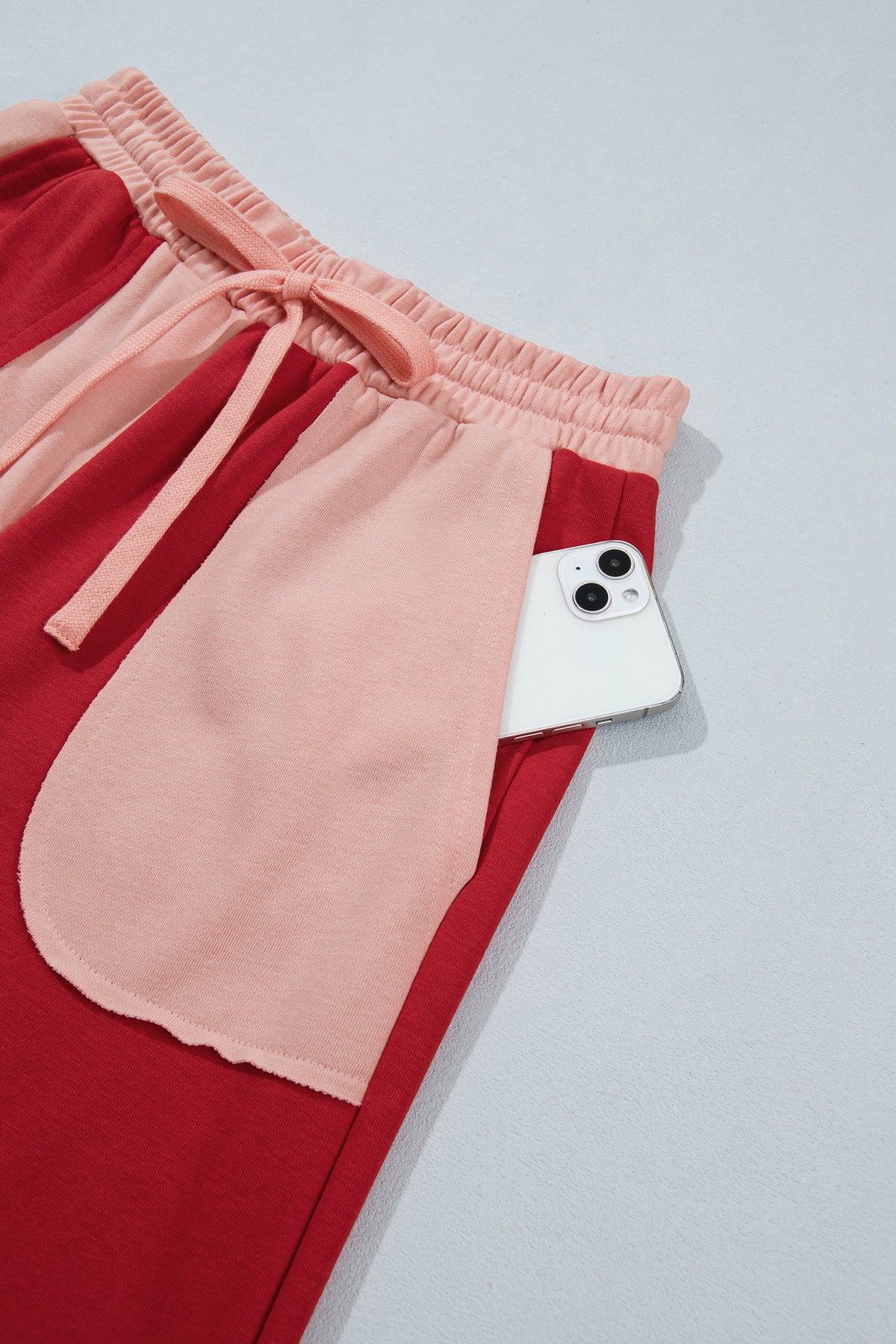 Raw Seam Patchwork Wide Leg Pants