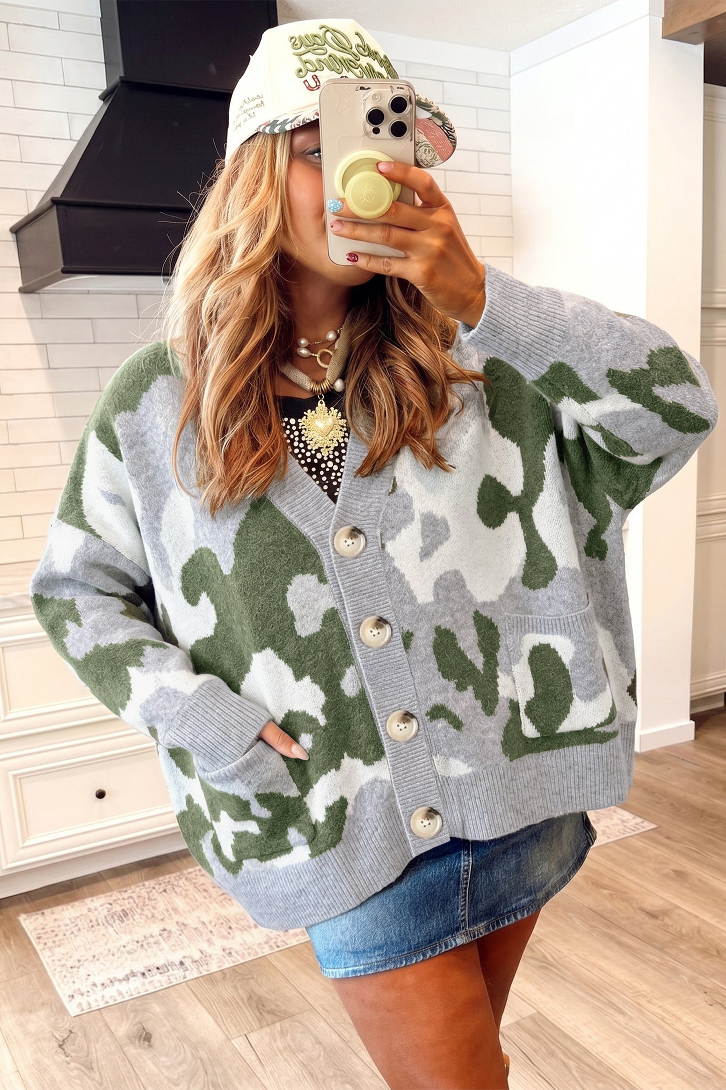 Camouflage Oversized Cardigan