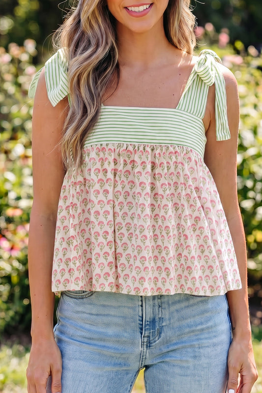 Boho Floral Babydoll Top