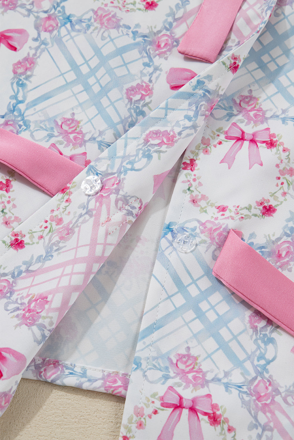 Pink Bow Wreath Christmas Pajamas