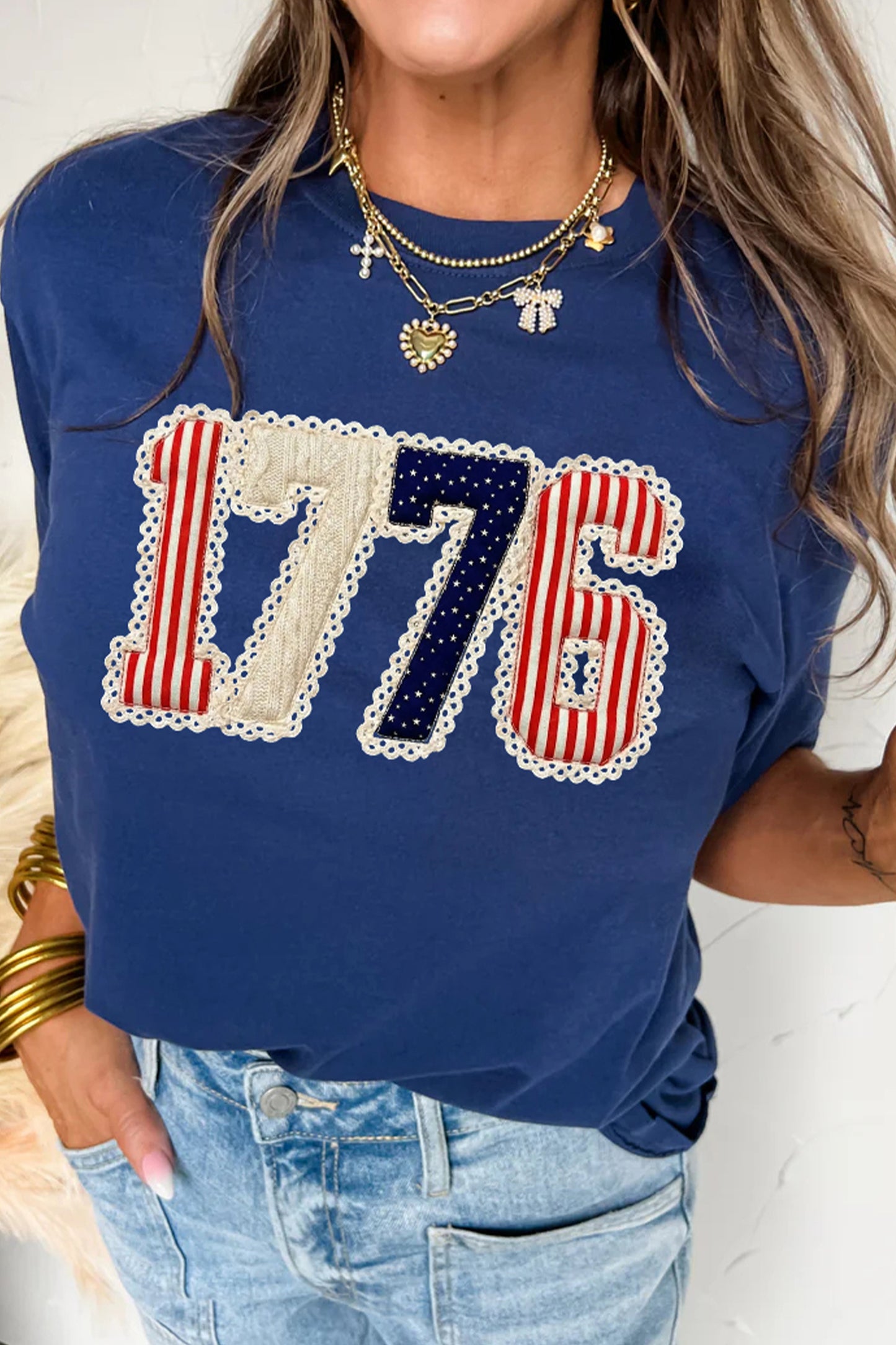 1776 Patchwork Printed Americana T Shirt