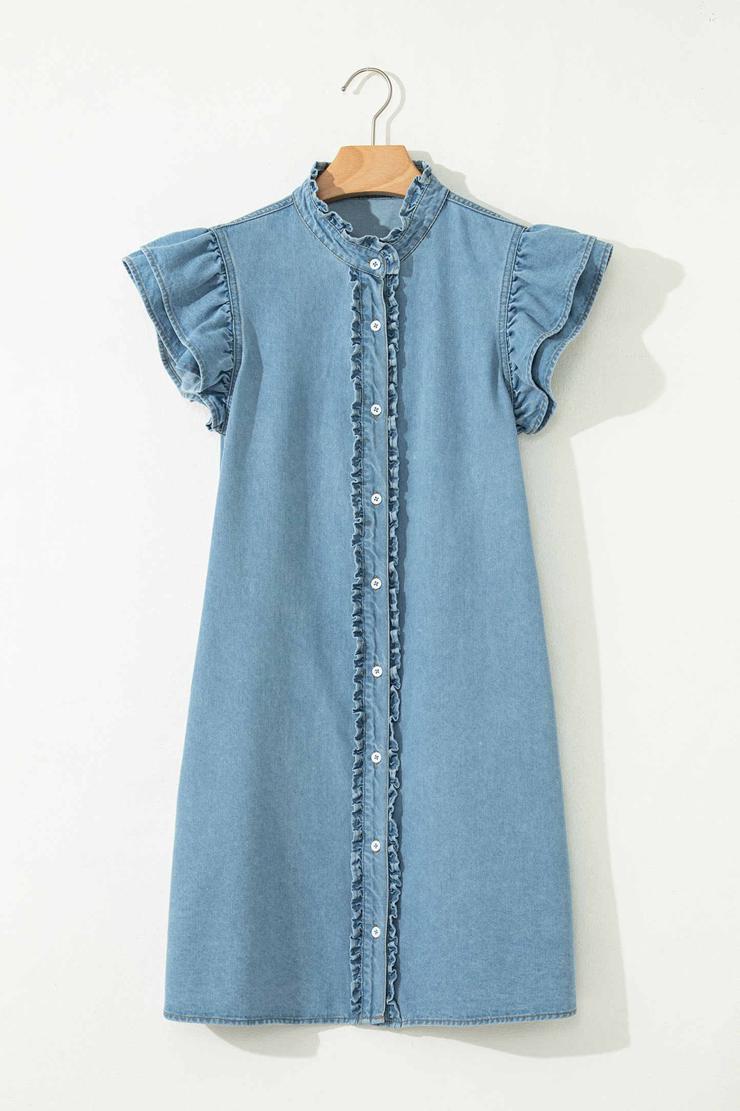 Frilled Denim Dress