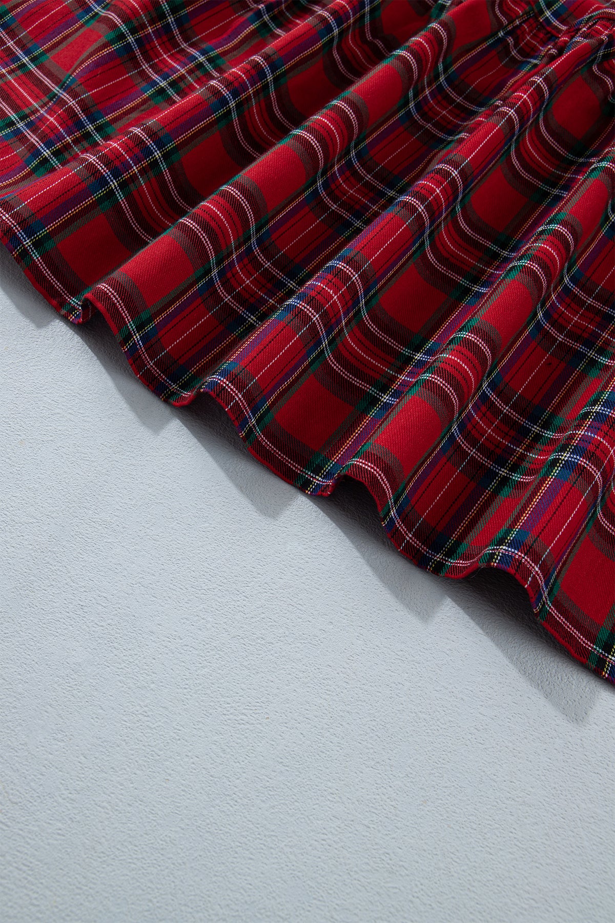 Festive Red Plaid Dress