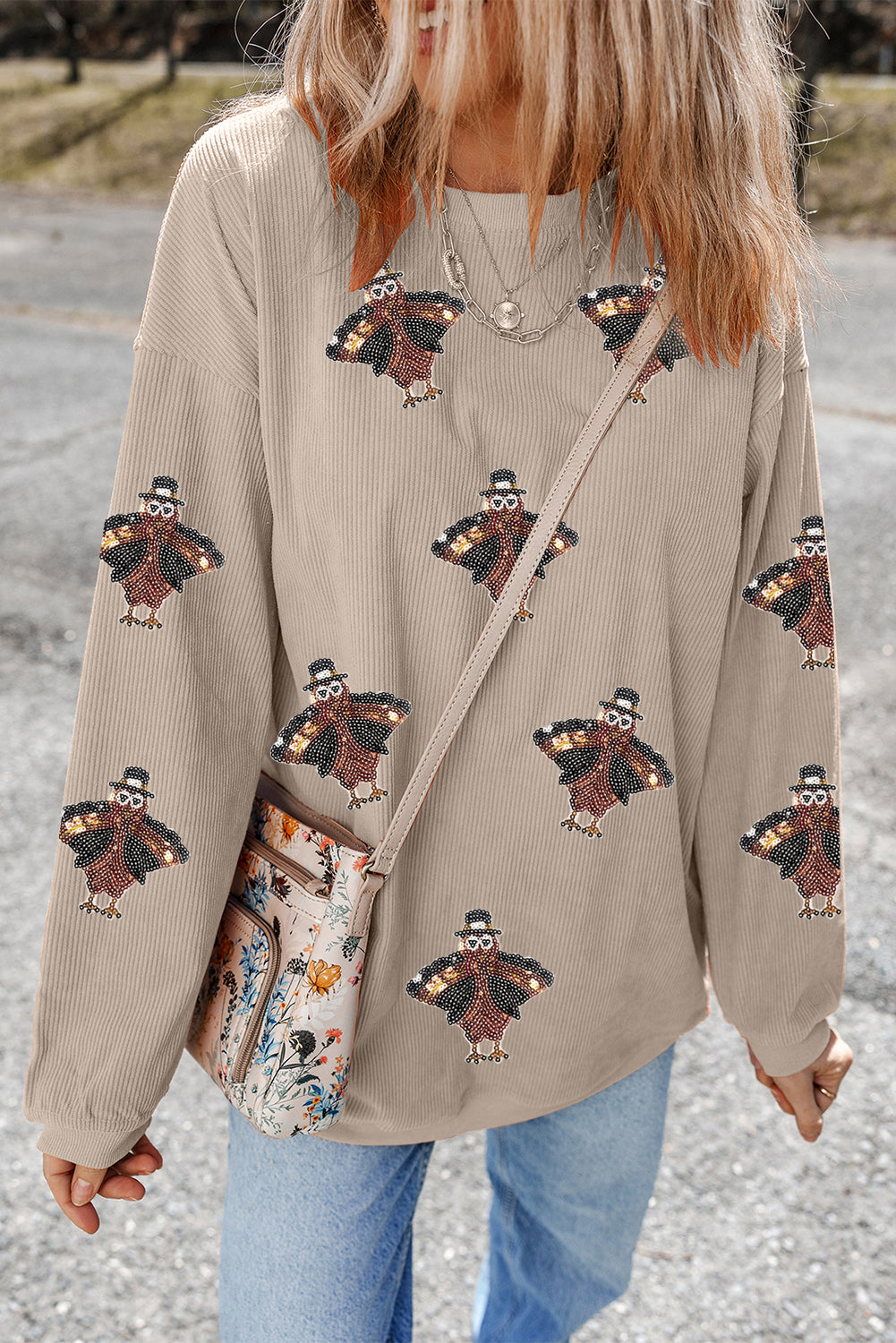 Sequin Turkeys Thanksgiving Sweatshirt