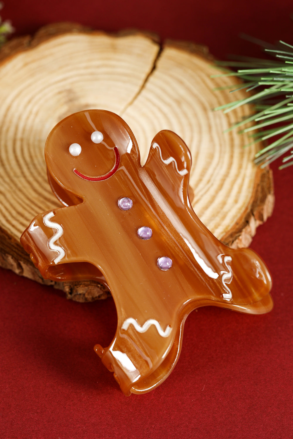 Gingerbread Man Hair Claw Clip