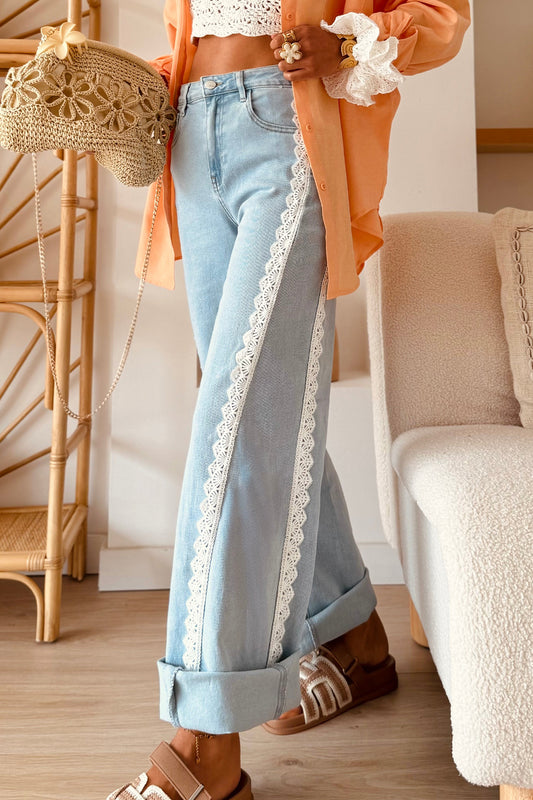 Lace Trim Jeans
