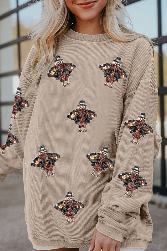 Sequin Turkeys Thanksgiving Sweatshirt