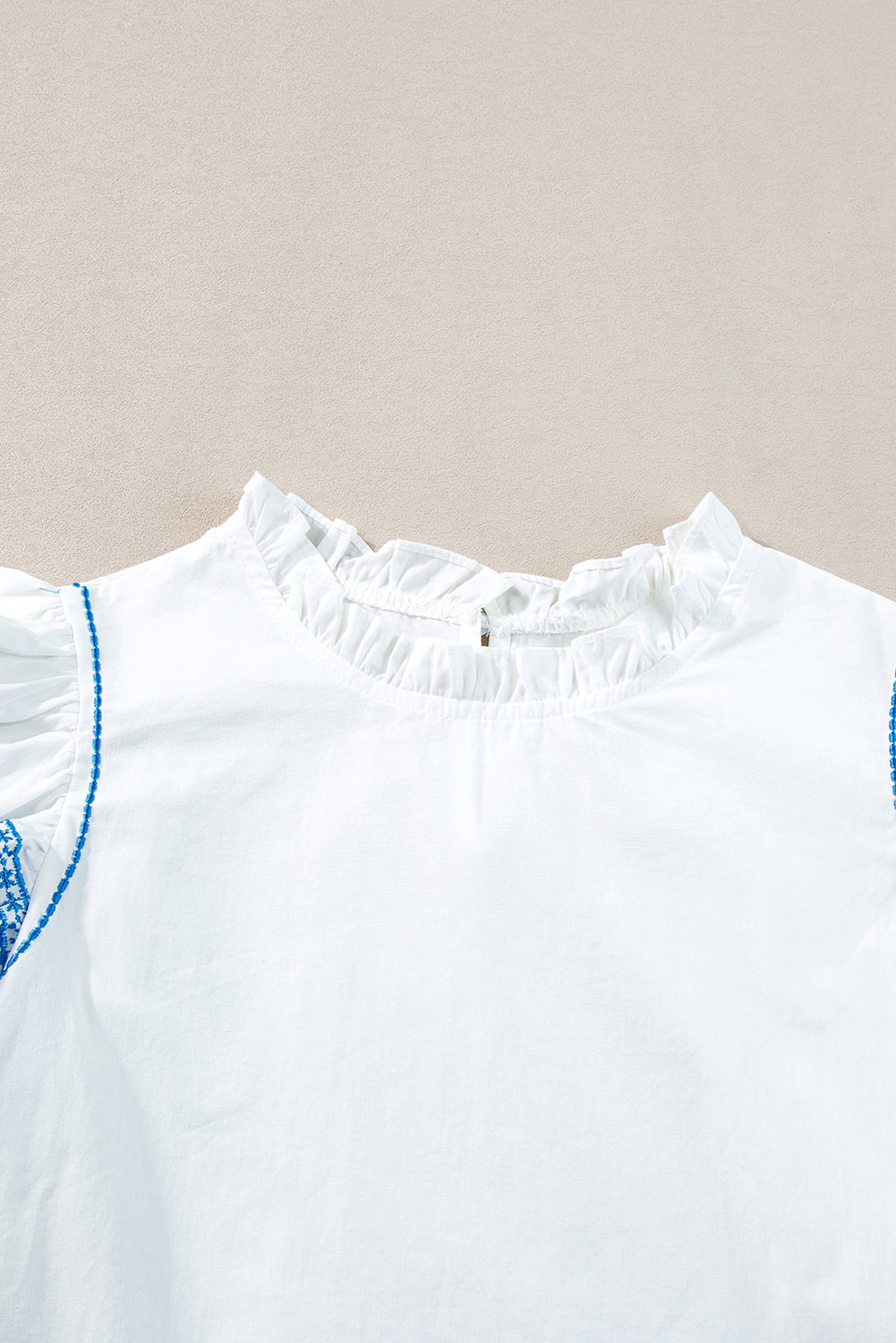 Embroidered Sleeve Top