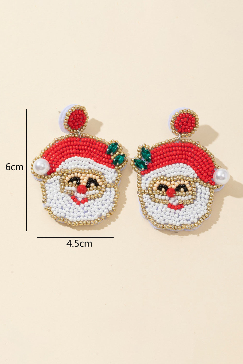 Santa Claus Beaded Earrings