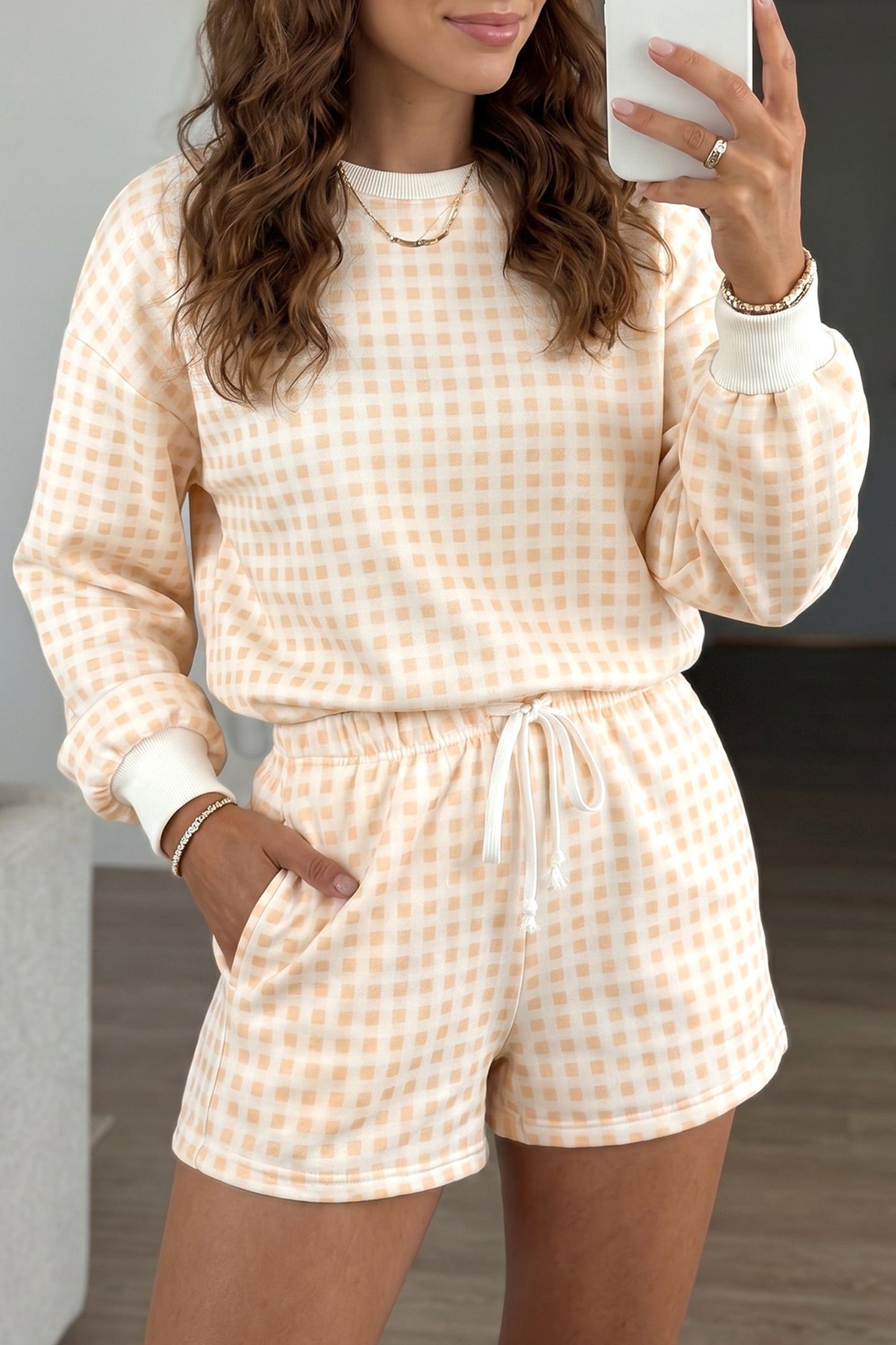 Gingham Shorts Set